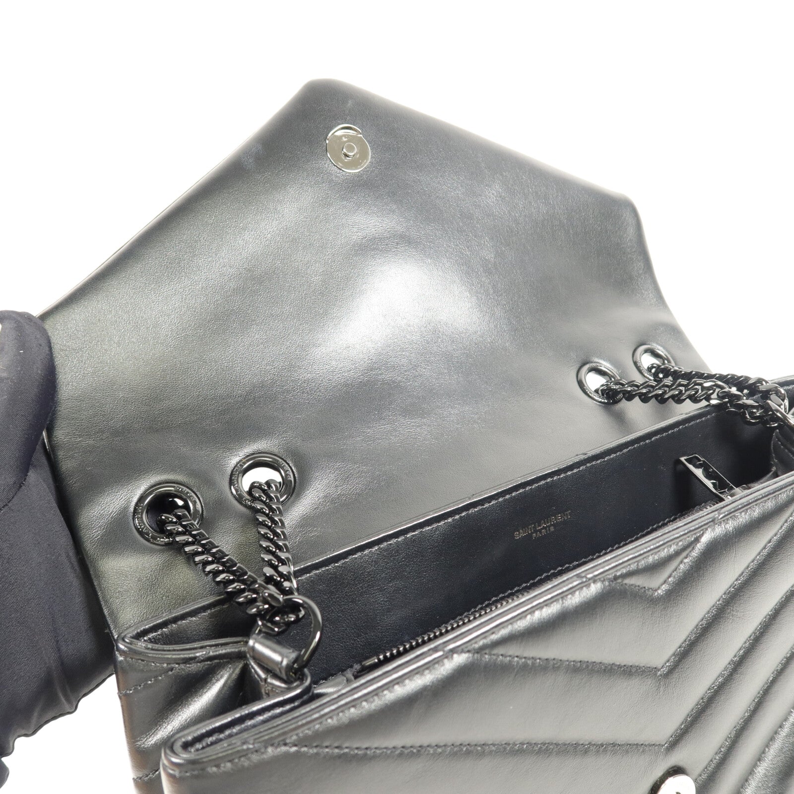 SAINT LAURENT 牛皮皮革Lou Lou Medium鏈帶肩背袋