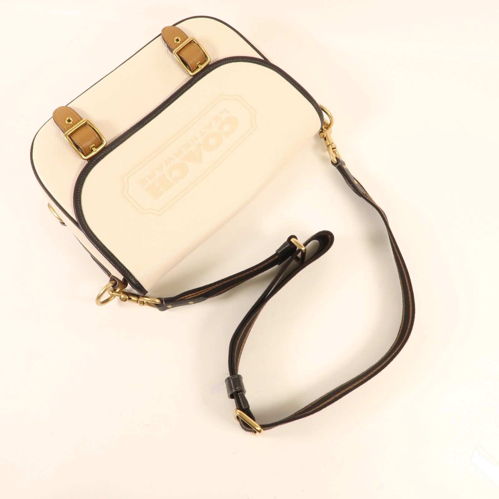 COACH 牛皮皮革Shoulder Bag金扣肩背袋