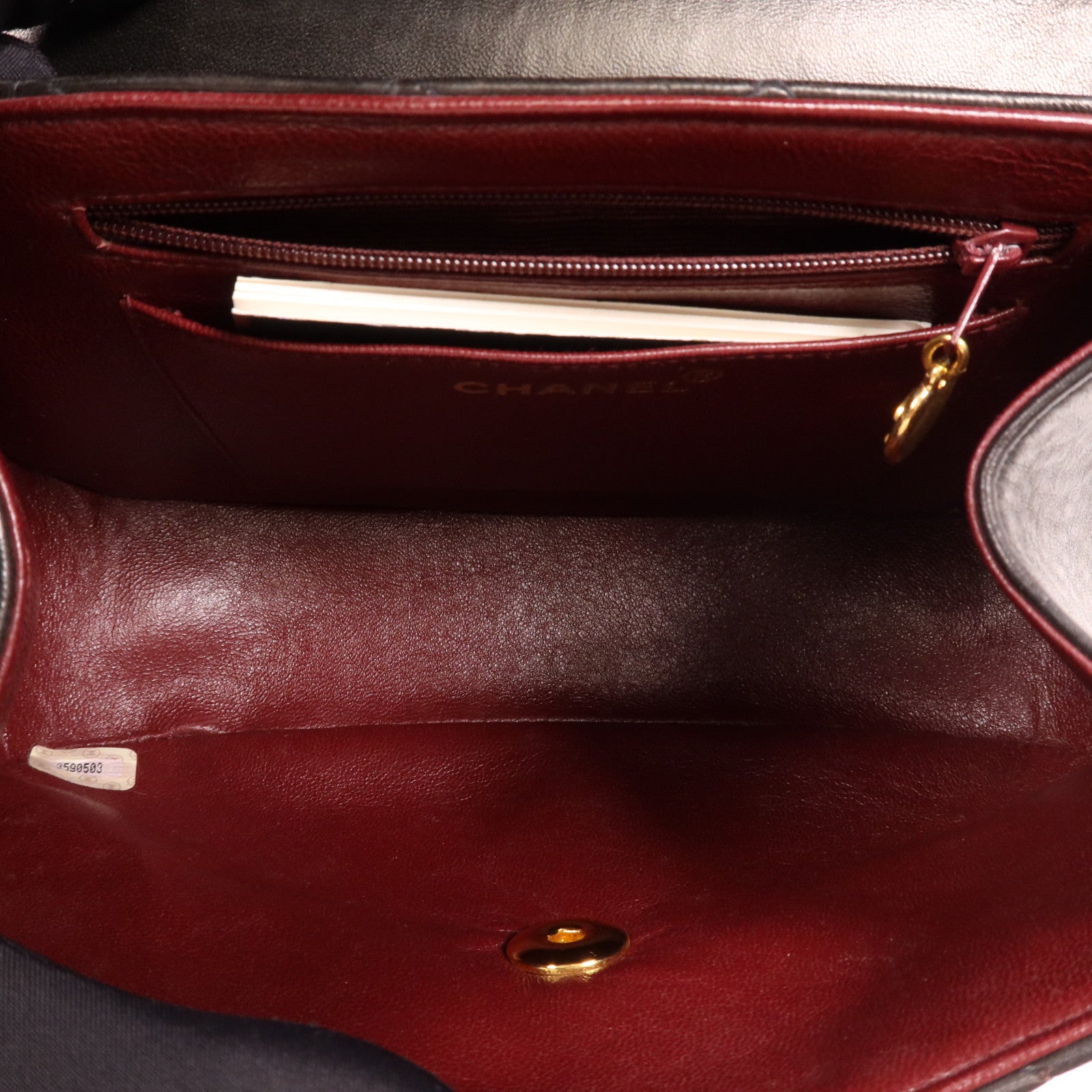 CHANEL 羊皮皮革Vintage Hand Bag金扣手挽袋