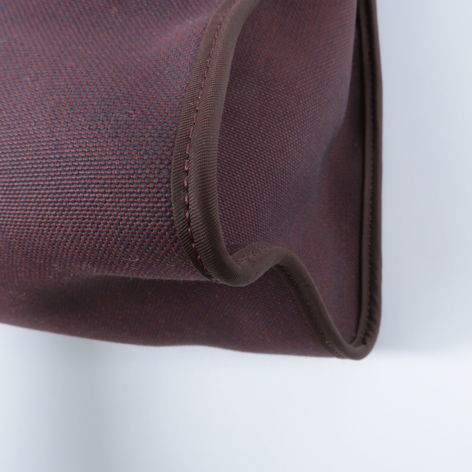 HERMES 帆布/Veau Hunter皮革Herbag MM手挽肩背兩用袋Rouge H