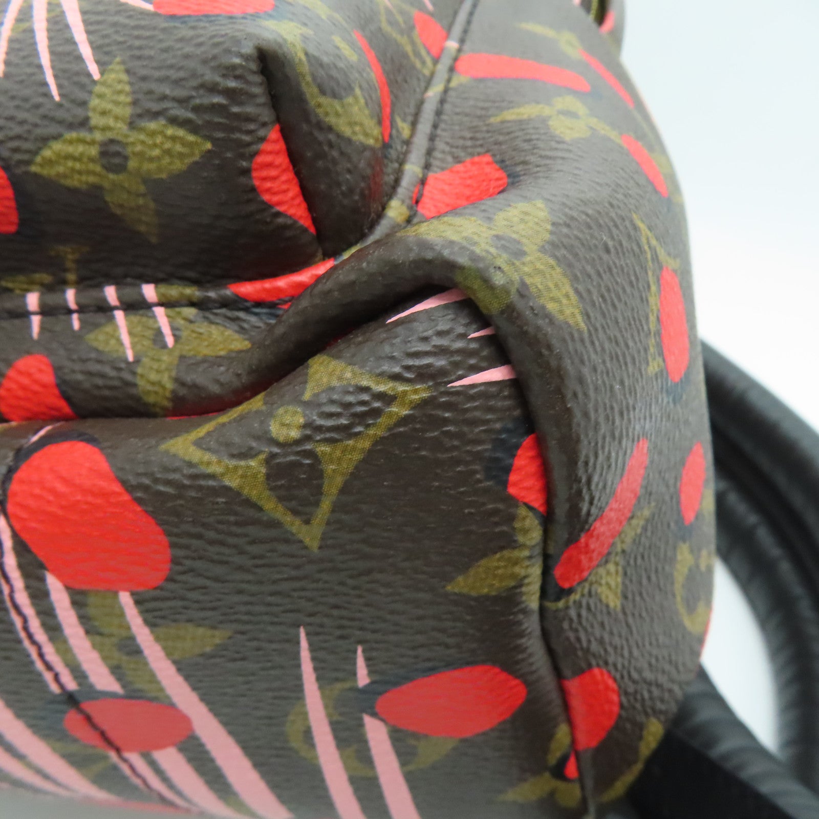 LOUIS VUITTON Monogram Jungle Dot Palm Spring PM金扣背包啡色粉红色