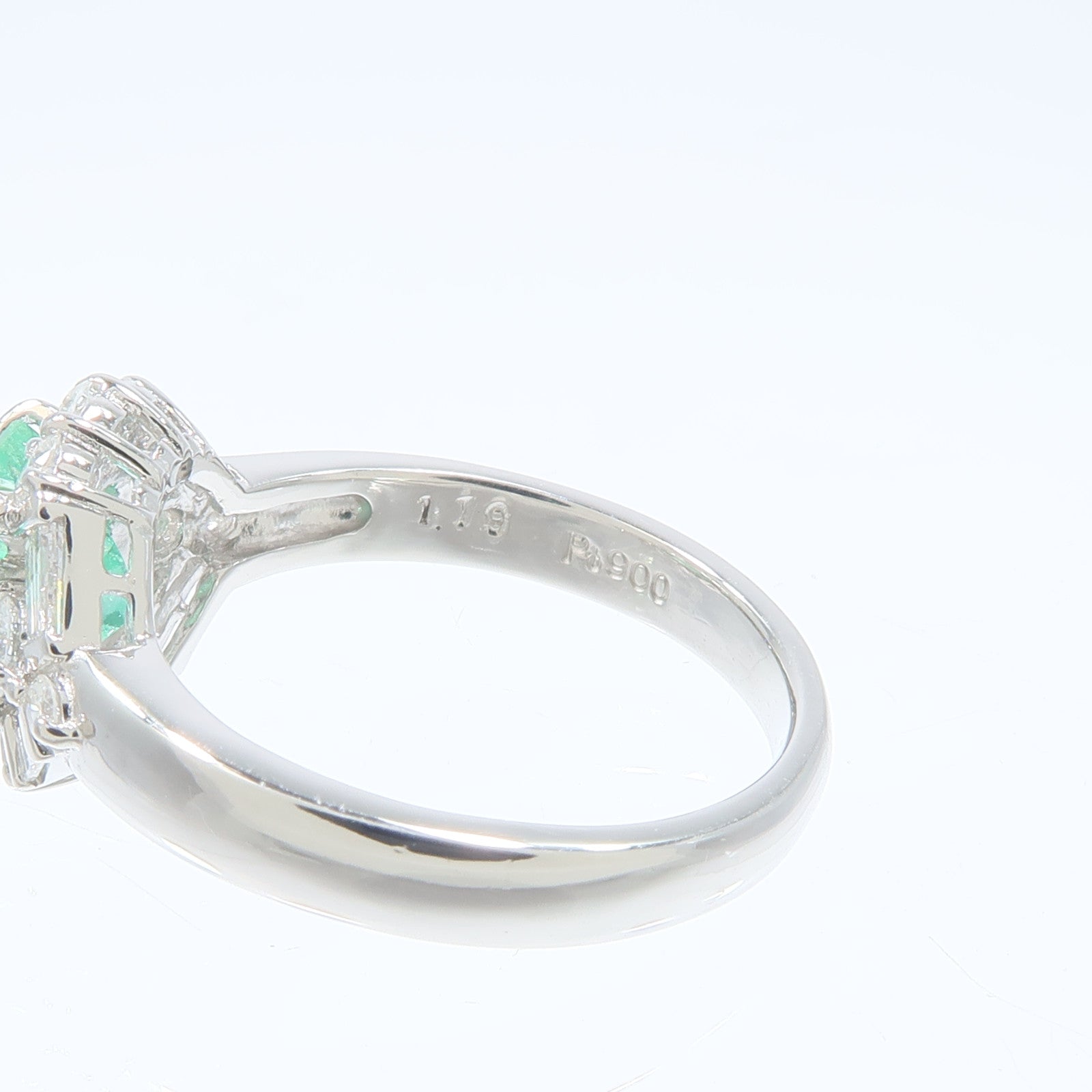 JEWELRY PT900鉑金Emerald Diamond Ring綠寶石/鑽石戒指