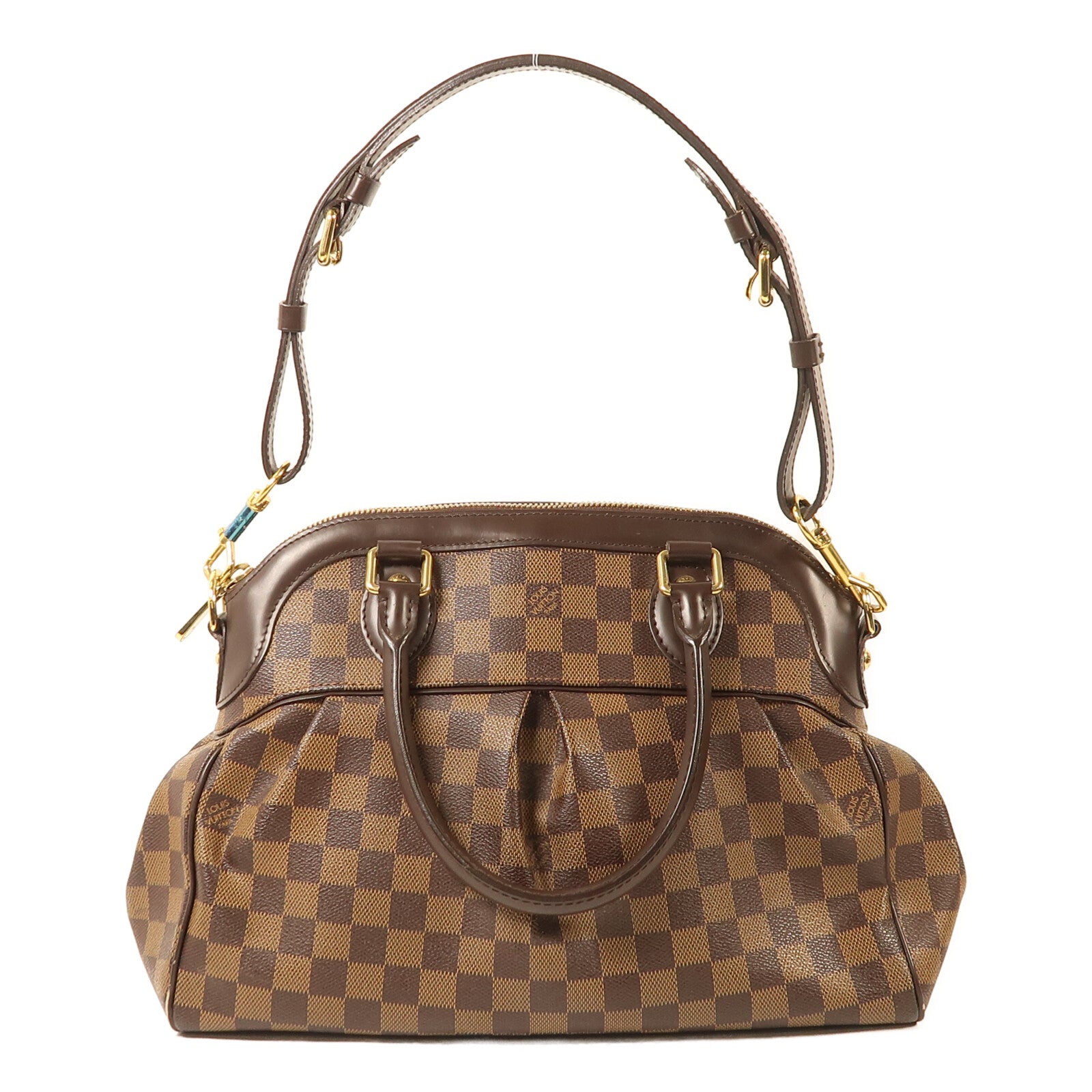 LOUIS VUITTON 【激減優惠】Damier Trevi PM金扣手挽肩背兩用袋