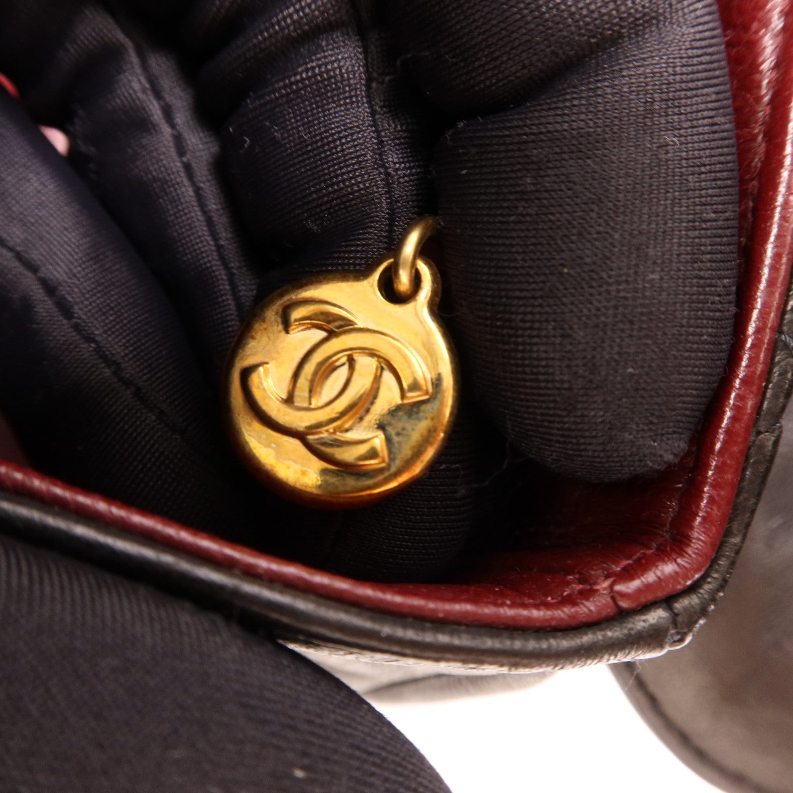 CHANEL 羊皮皮革Vintage Hand Bag金扣手挽袋