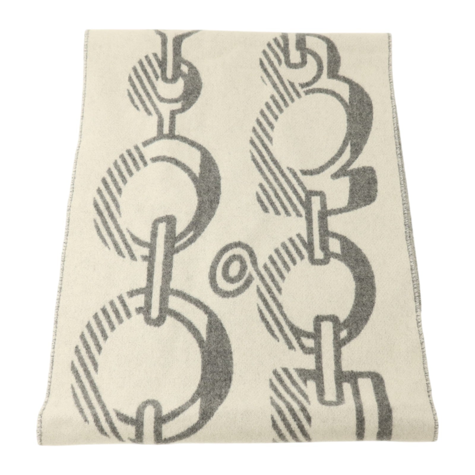 HERMES 羊絨Casaque Do Re Boucles Scarf 30x140圍巾