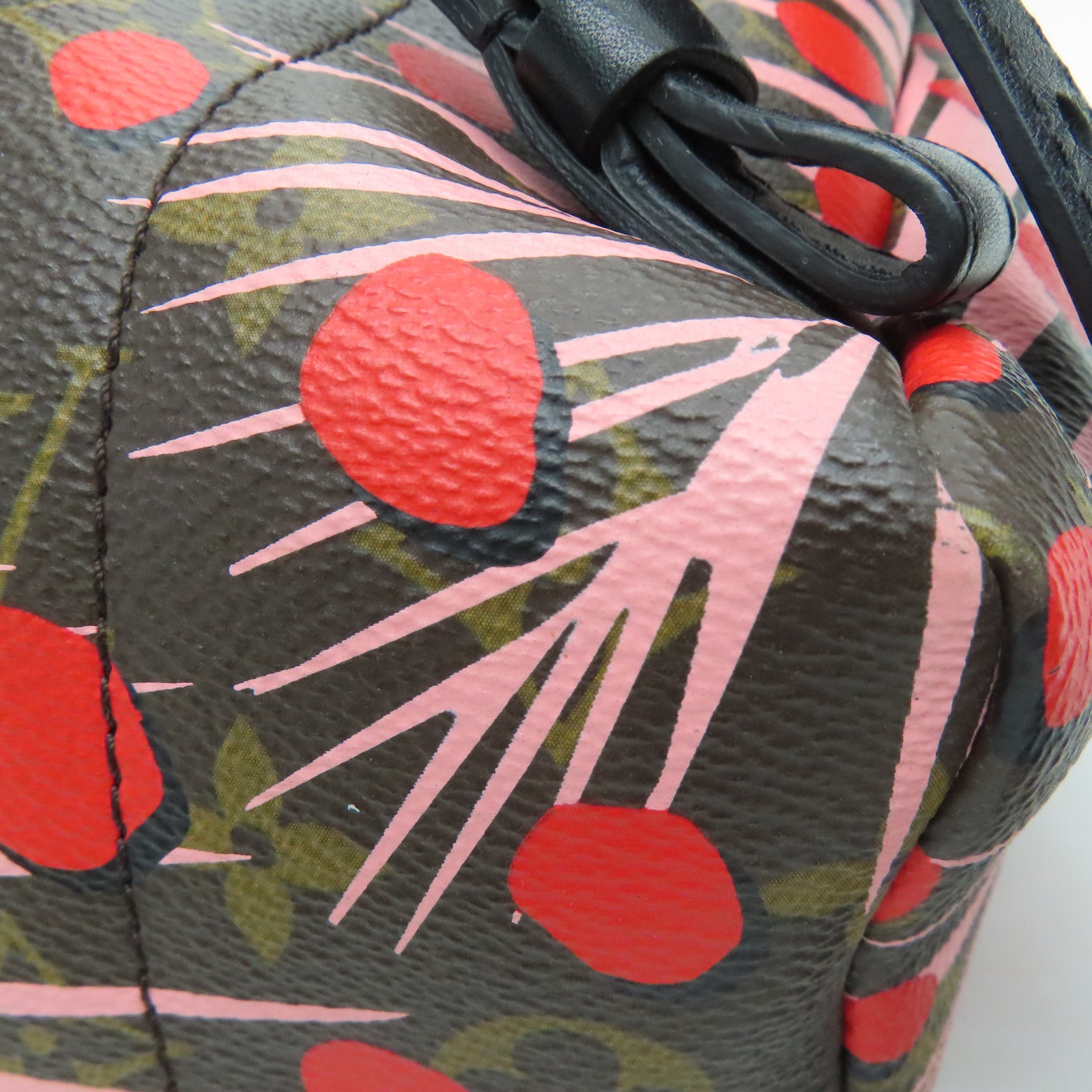 LOUIS VUITTON Monogram Jungle Dot Palm Spring PM金扣背包啡色粉红色