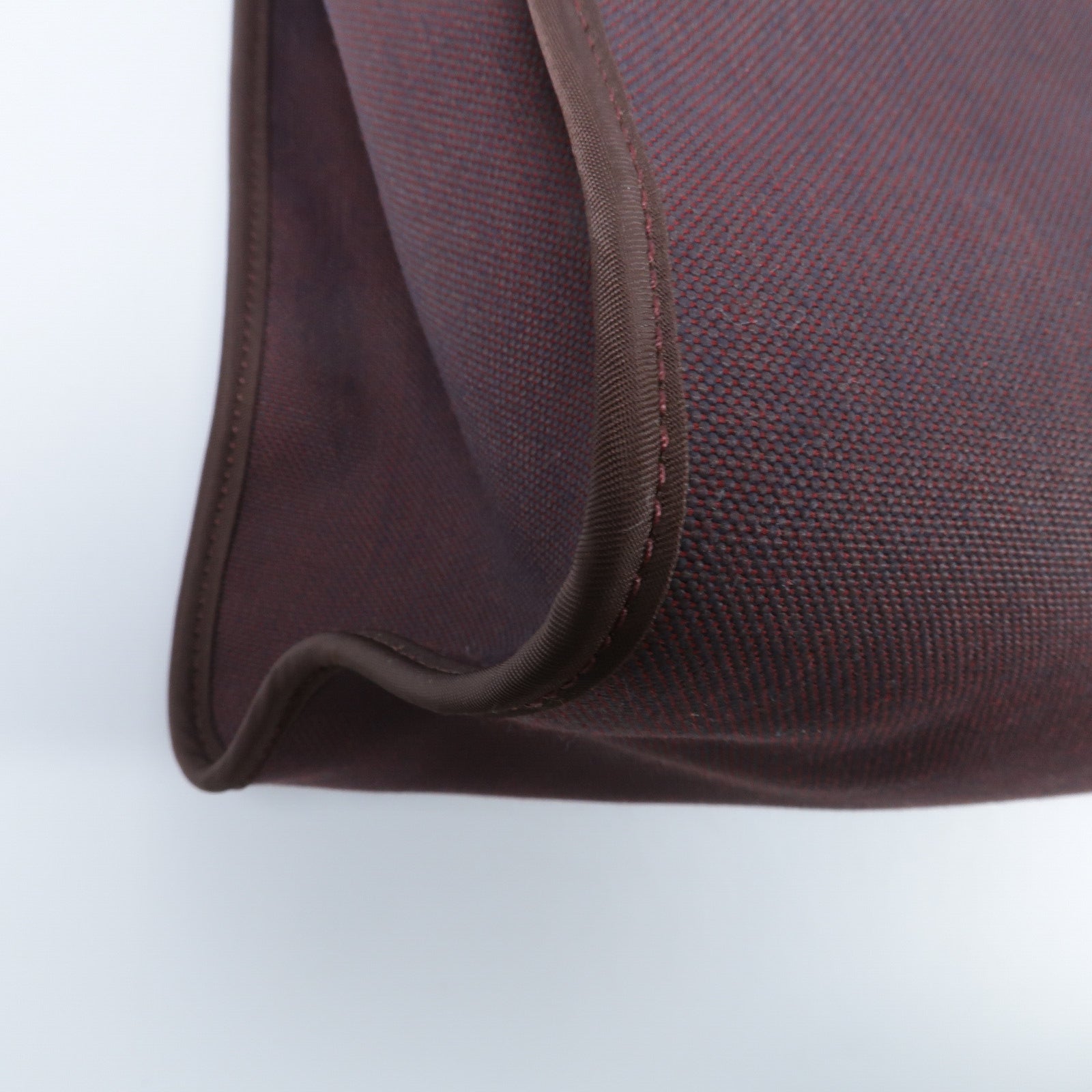 HERMES 帆布/Veau Hunter皮革Herbag MM手挽肩背兩用袋Rouge H