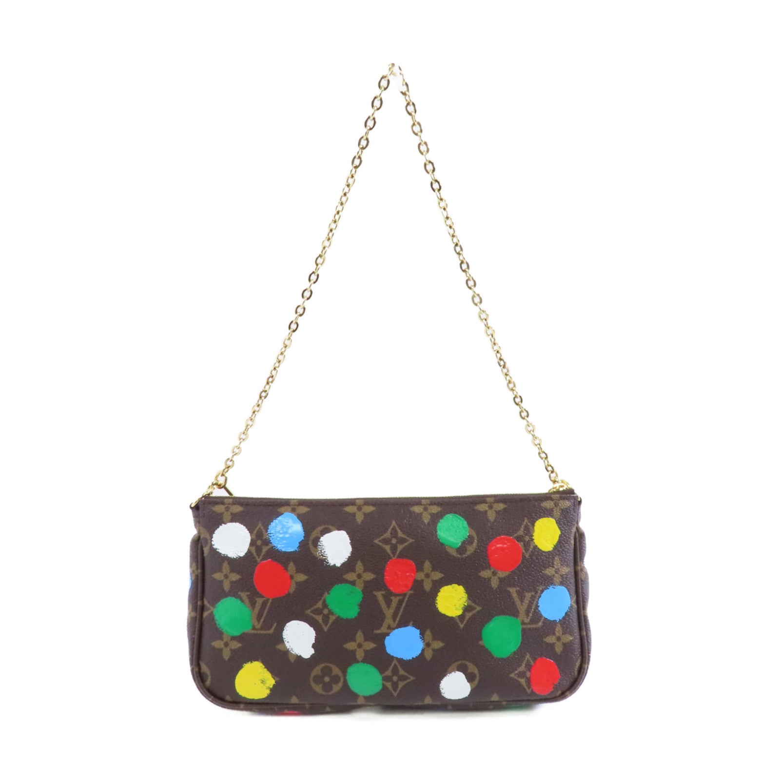 LOUIS VUITTON 【激減優惠】Monogram LV x YK Multi Pochette Accessoires金扣手挽肩背兩用袋棕色