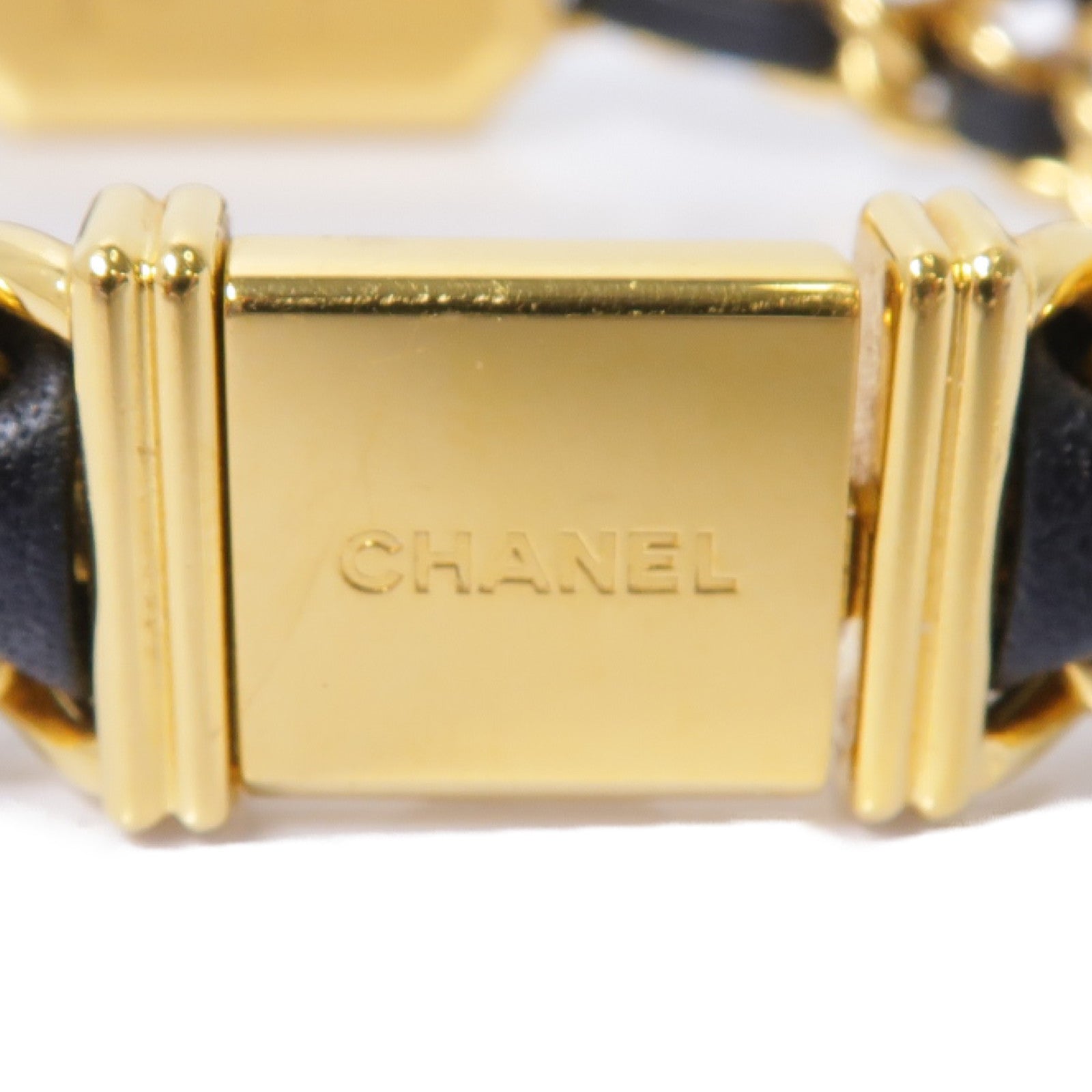 CHANEL Premiere XL鍍金手錶石英機芯黑色