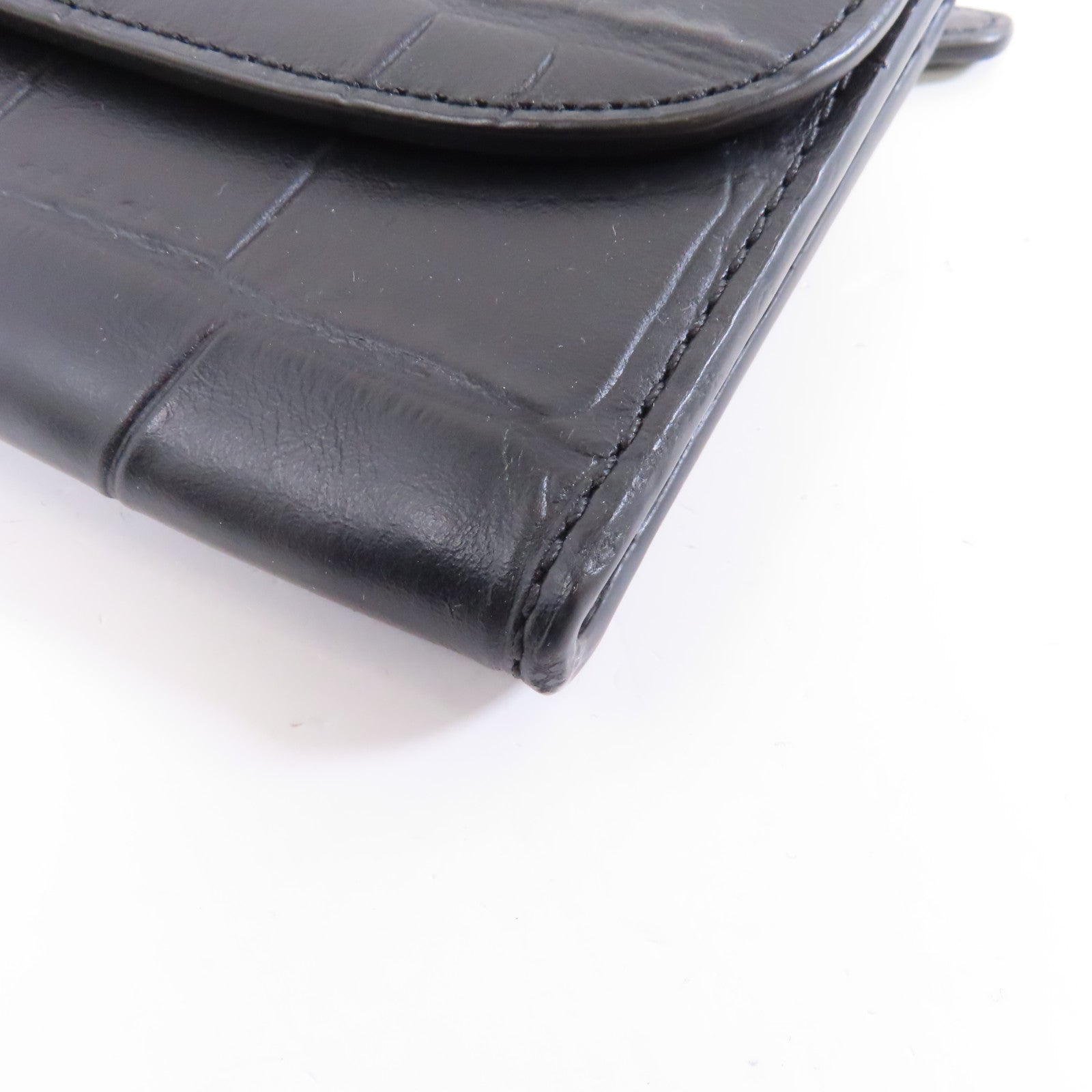 COACH 牛皮皮革Long Wallet金扣長錢包黑色