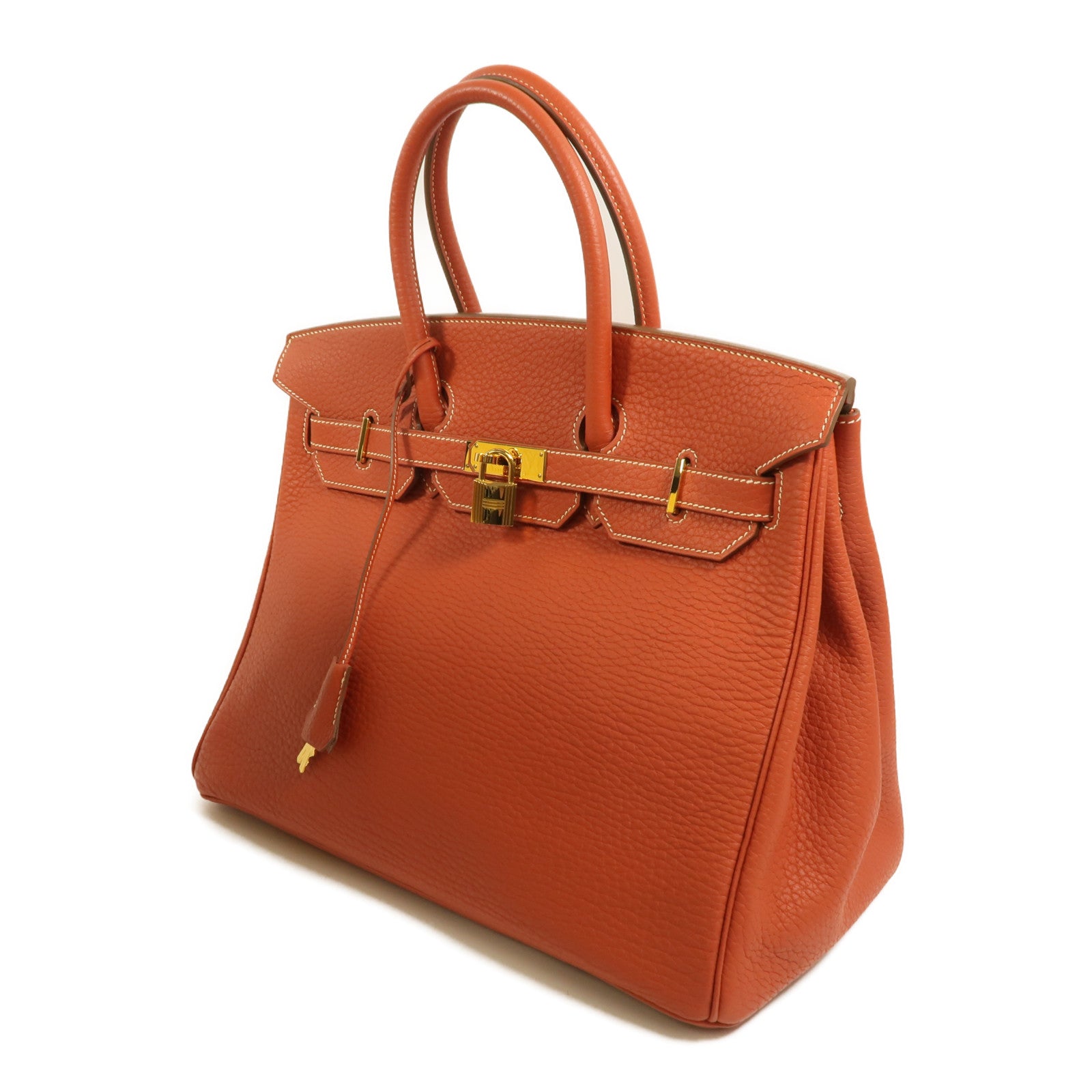HERMES Fjord皮革Birkin 35手挽袋Sanguine