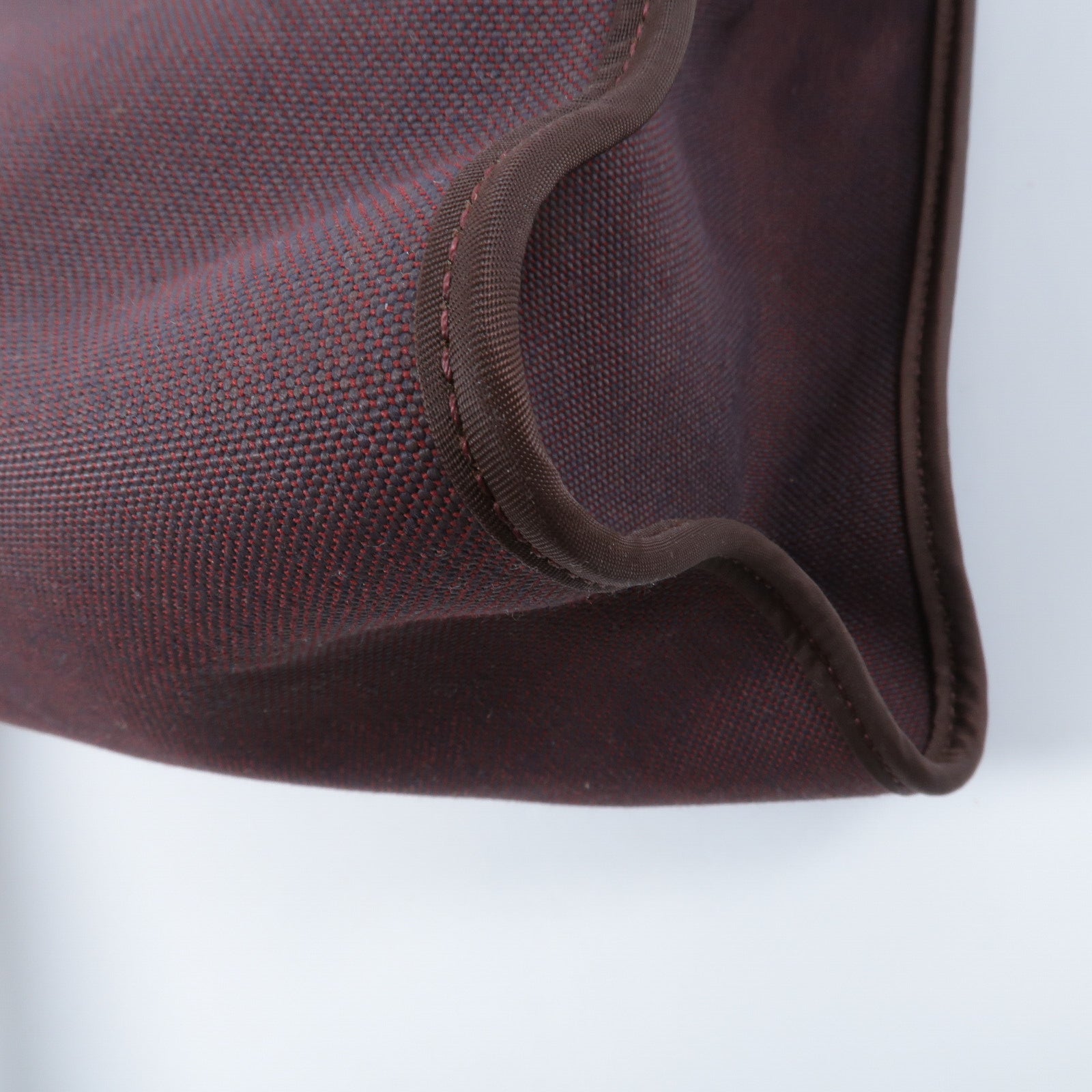 HERMES 帆布/Veau Hunter皮革Herbag MM手挽肩背兩用袋Rouge H