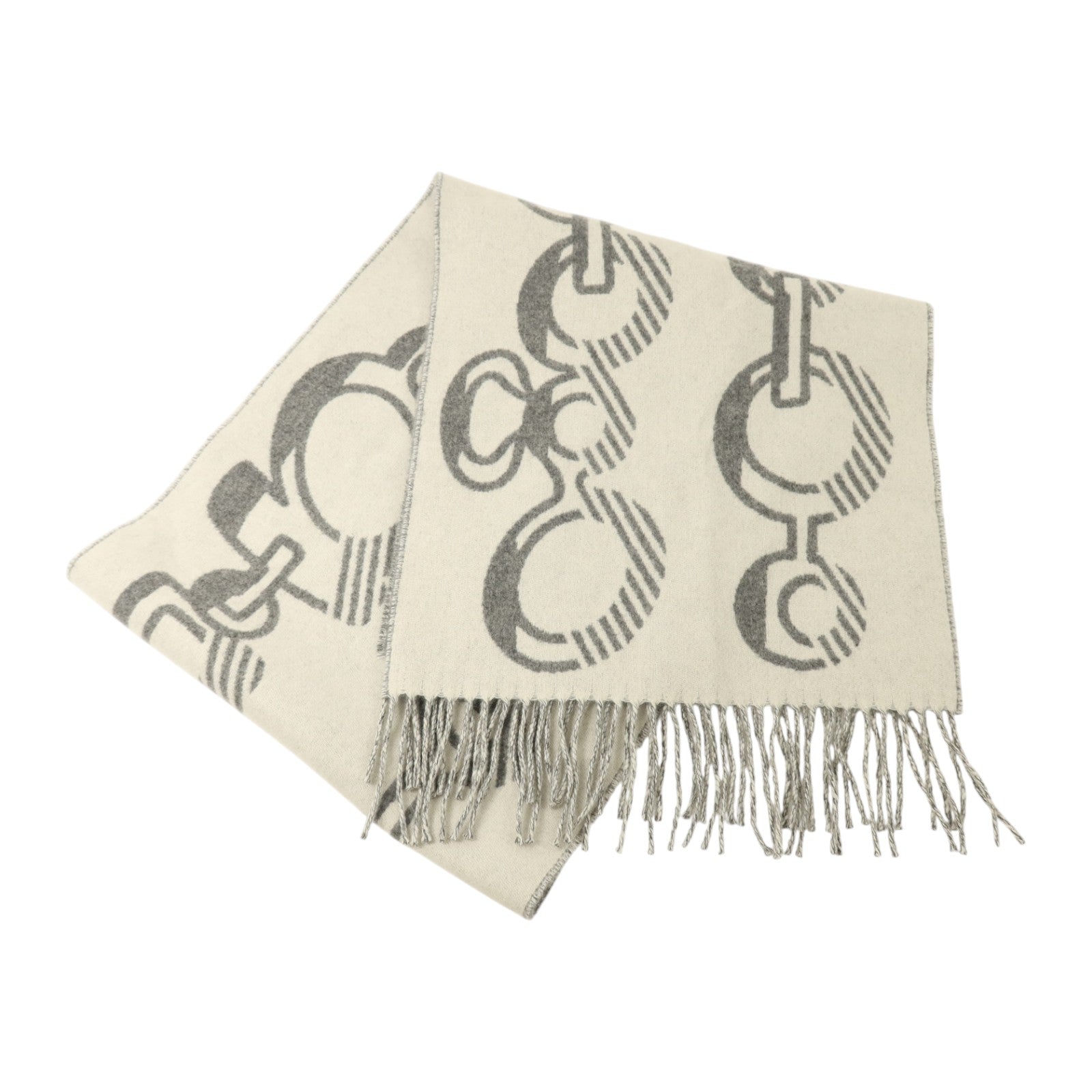HERMES 羊絨Casaque Do Re Boucles Scarf 30x140圍巾