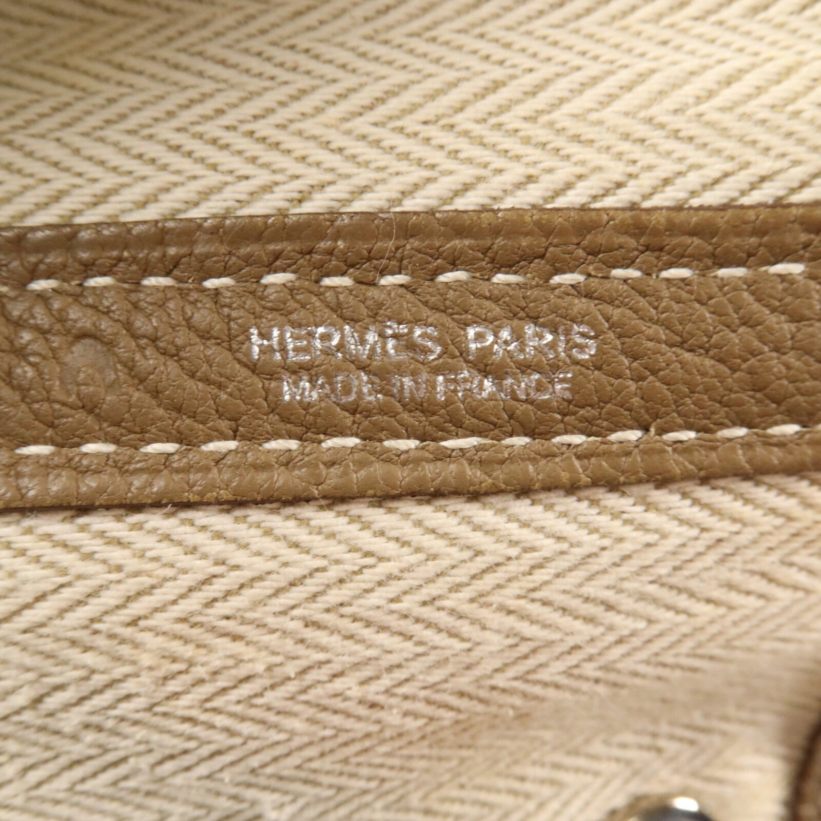 HERMES Negonda皮革Garden Party PM手挽袋Etoupe