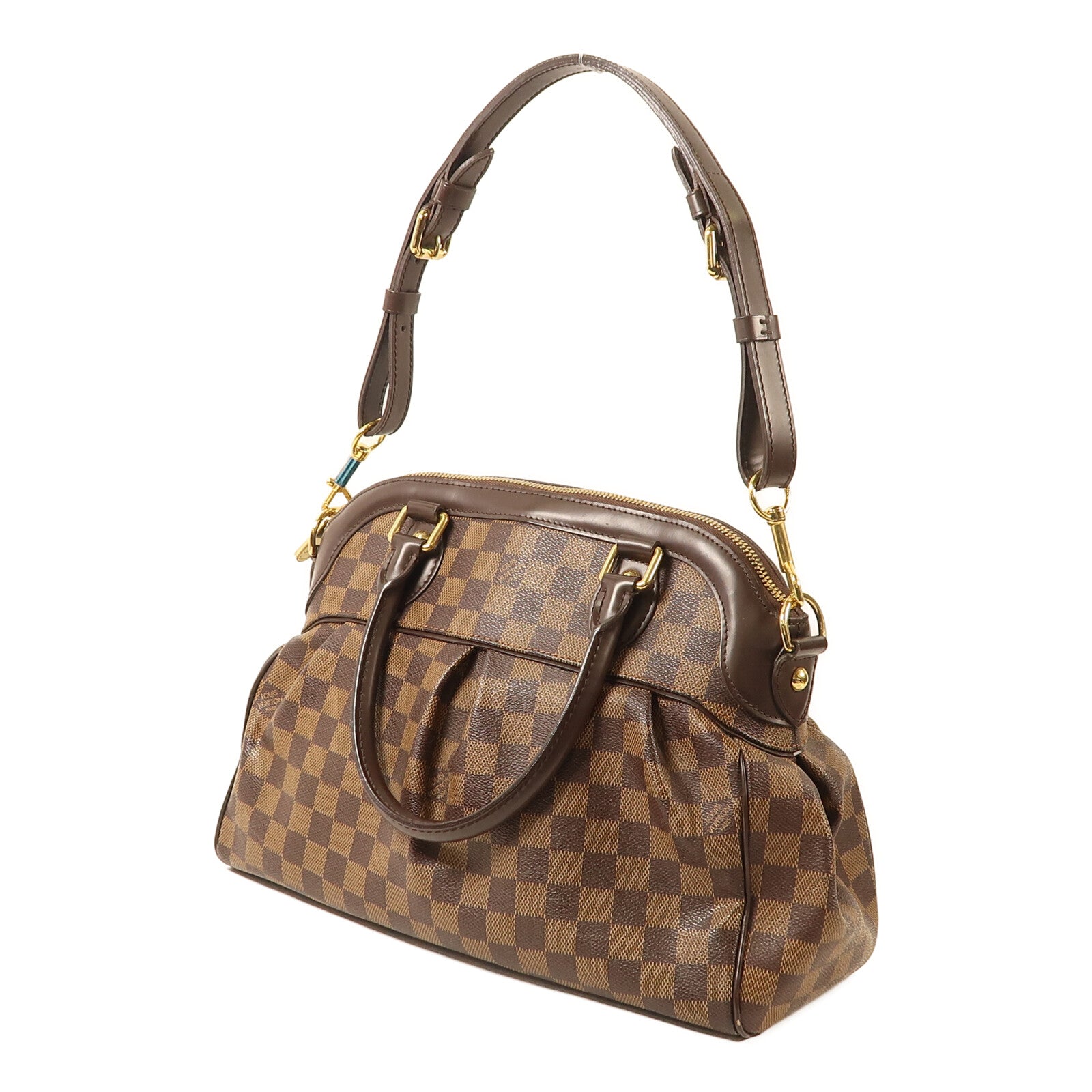 LOUIS VUITTON 【激減優惠】Damier Trevi PM金扣手挽肩背兩用袋