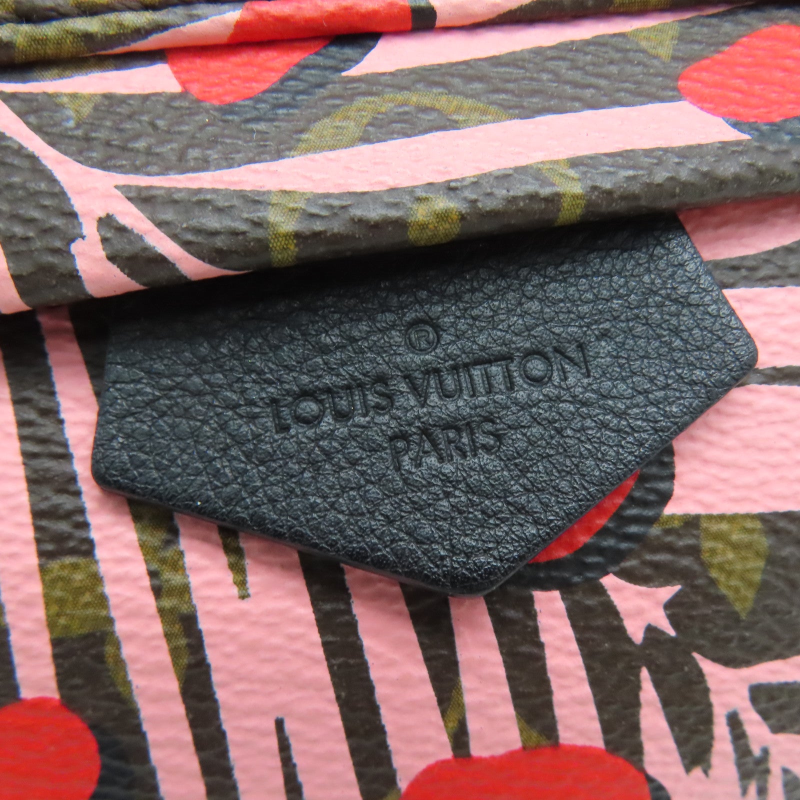 LOUIS VUITTON Monogram Jungle Dot Palm Spring PM金扣背包啡色粉红色
