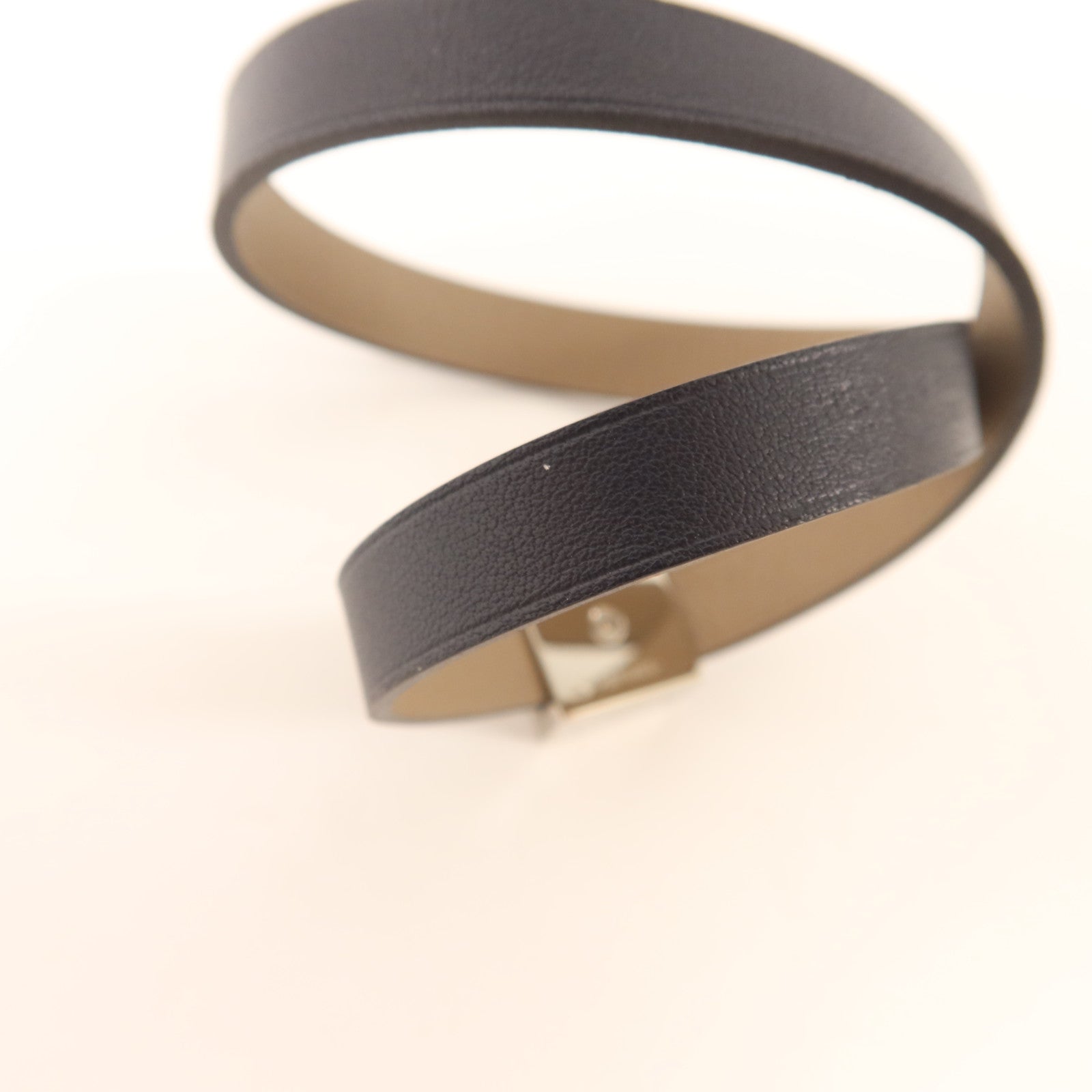 HERMES Swift皮革A To Z金扣手鏈Bleu Indigo
