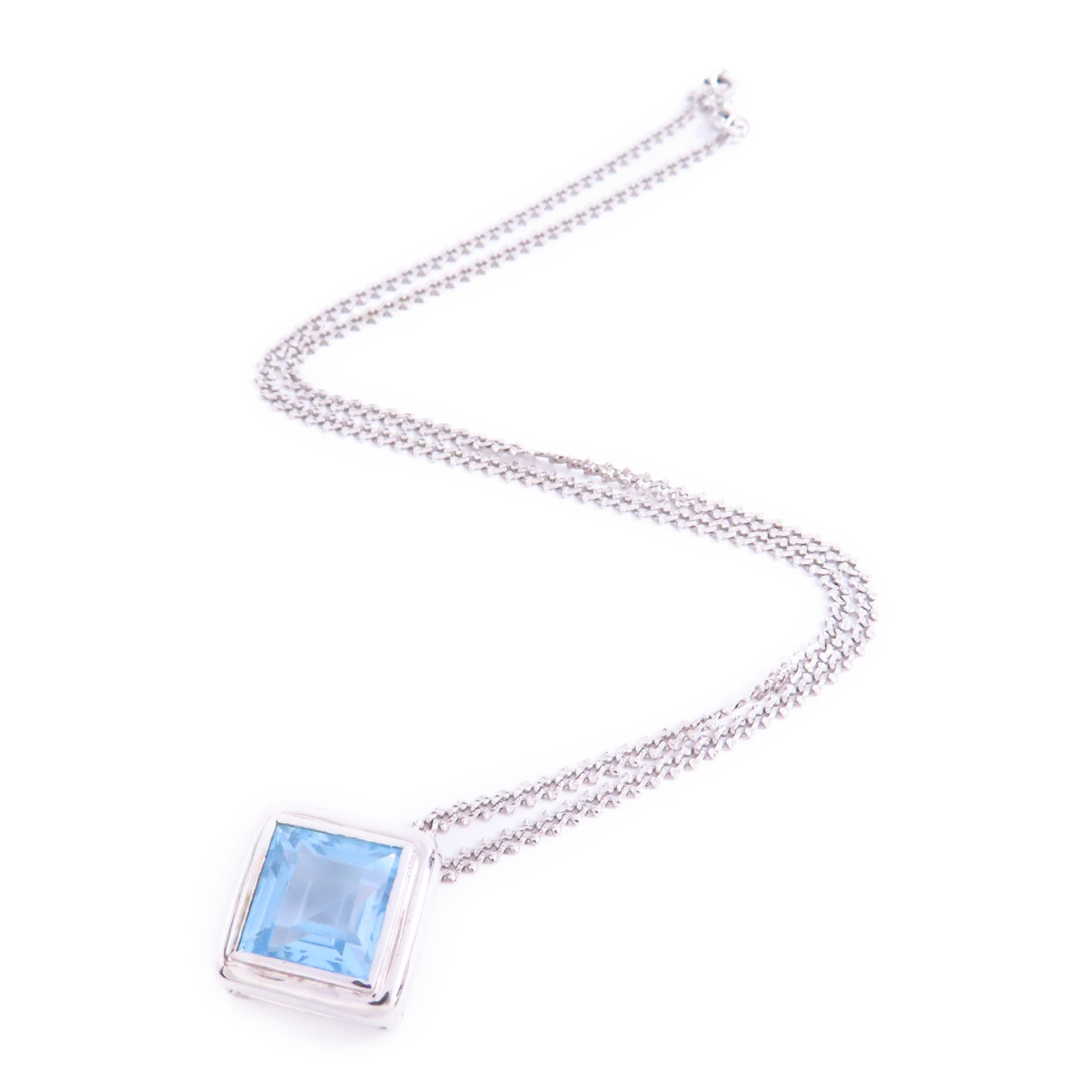 JEWELRY 【激減優惠】18K白金/藍拓帕石Bule Topaz Necklace項鏈