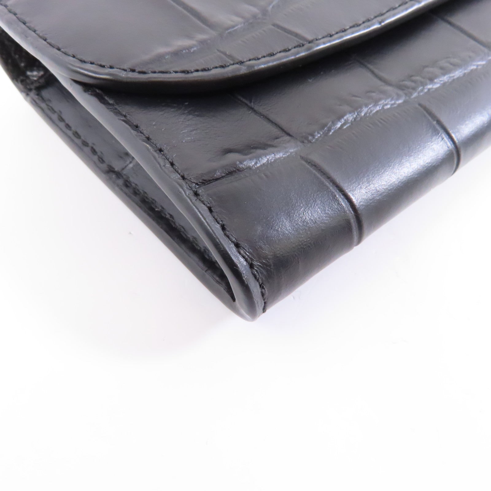 COACH 牛皮皮革Long Wallet金扣長錢包黑色