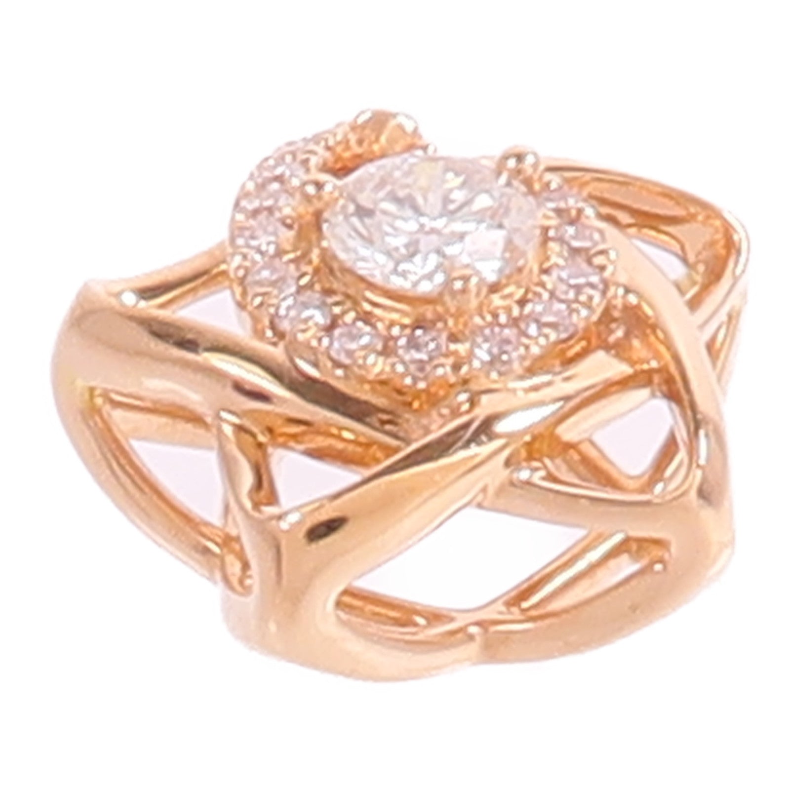 JEWELRY 18K玫瑰金Diamond Pendant Top鑽石吊墜