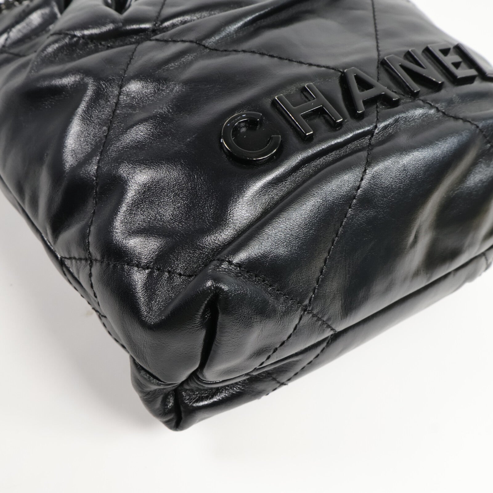 CHANEL 牛皮皮革C22 Mini鏈帶肩背袋