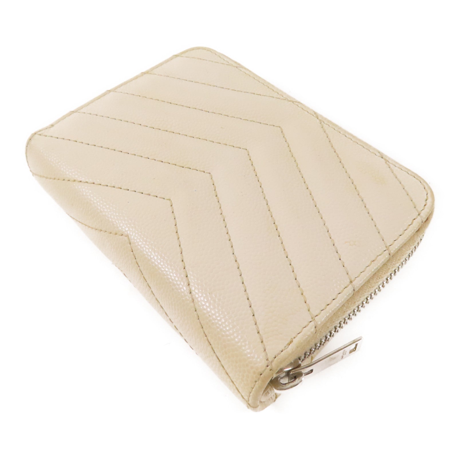 SAINT LAURENT 牛皮皮革Bifold Wallet銀扣錢包