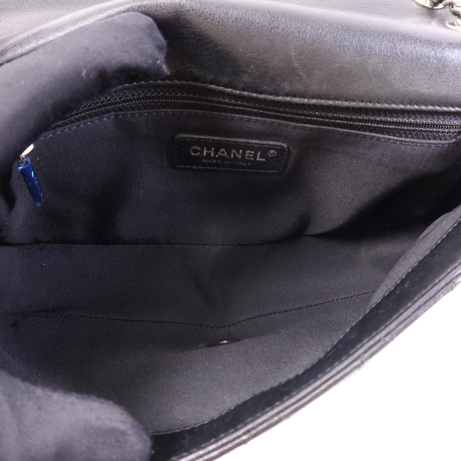 CHANEL 牛皮皮革Shoulder Bag銀扣鏈帶肩背袋