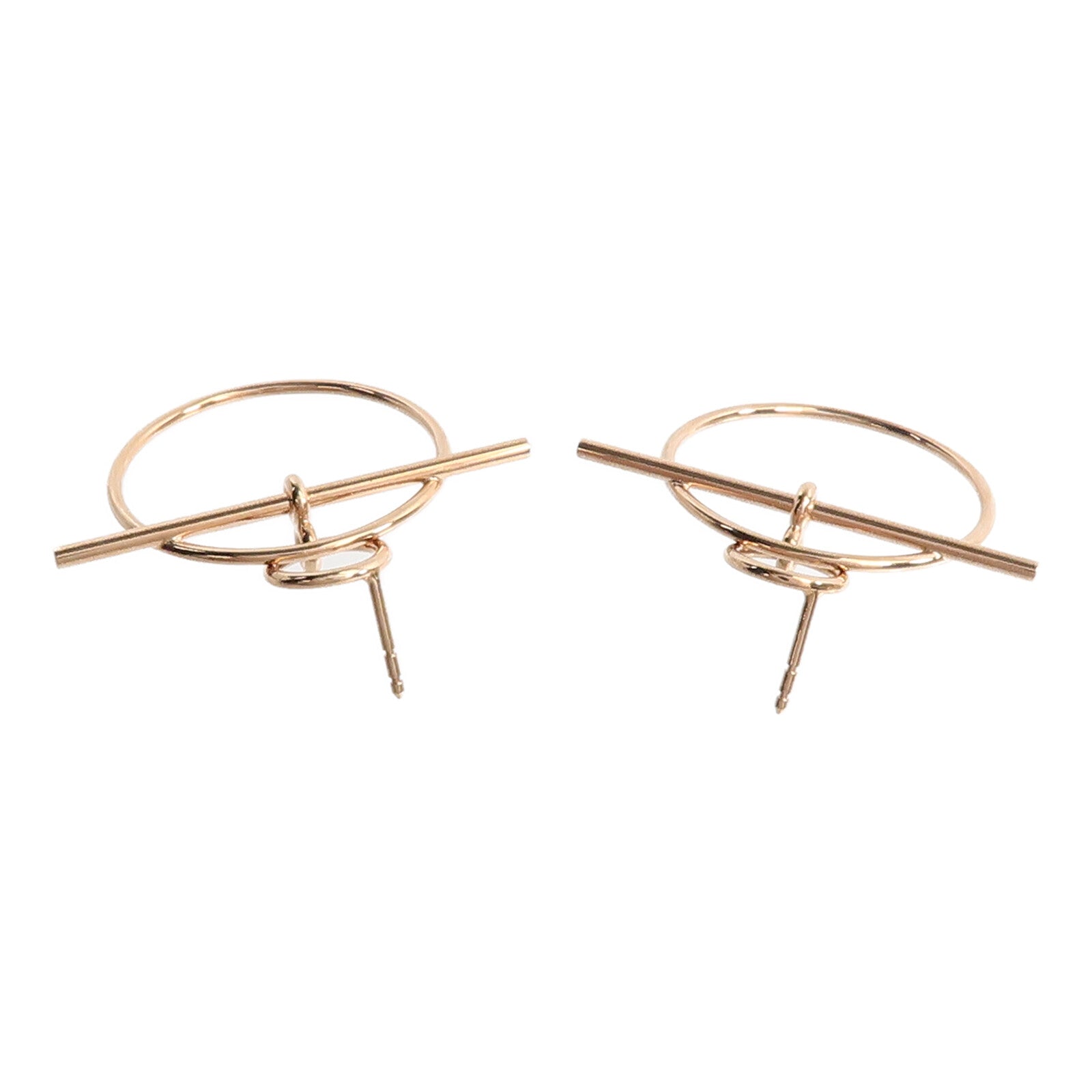 HERMES 18K玫瑰金Loop Earrings耳環