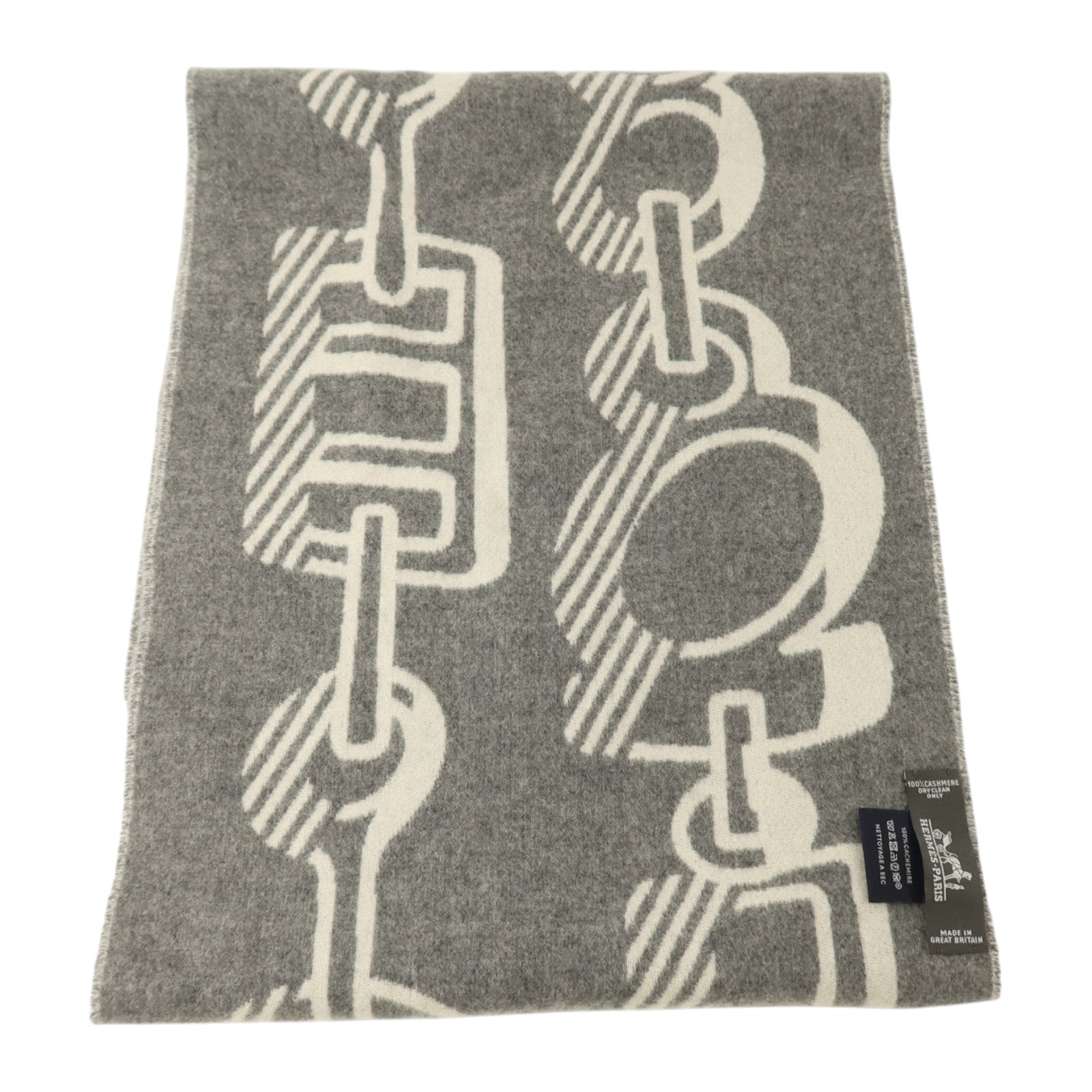 HERMES 羊絨Casaque Do Re Boucles Scarf 30x140圍巾