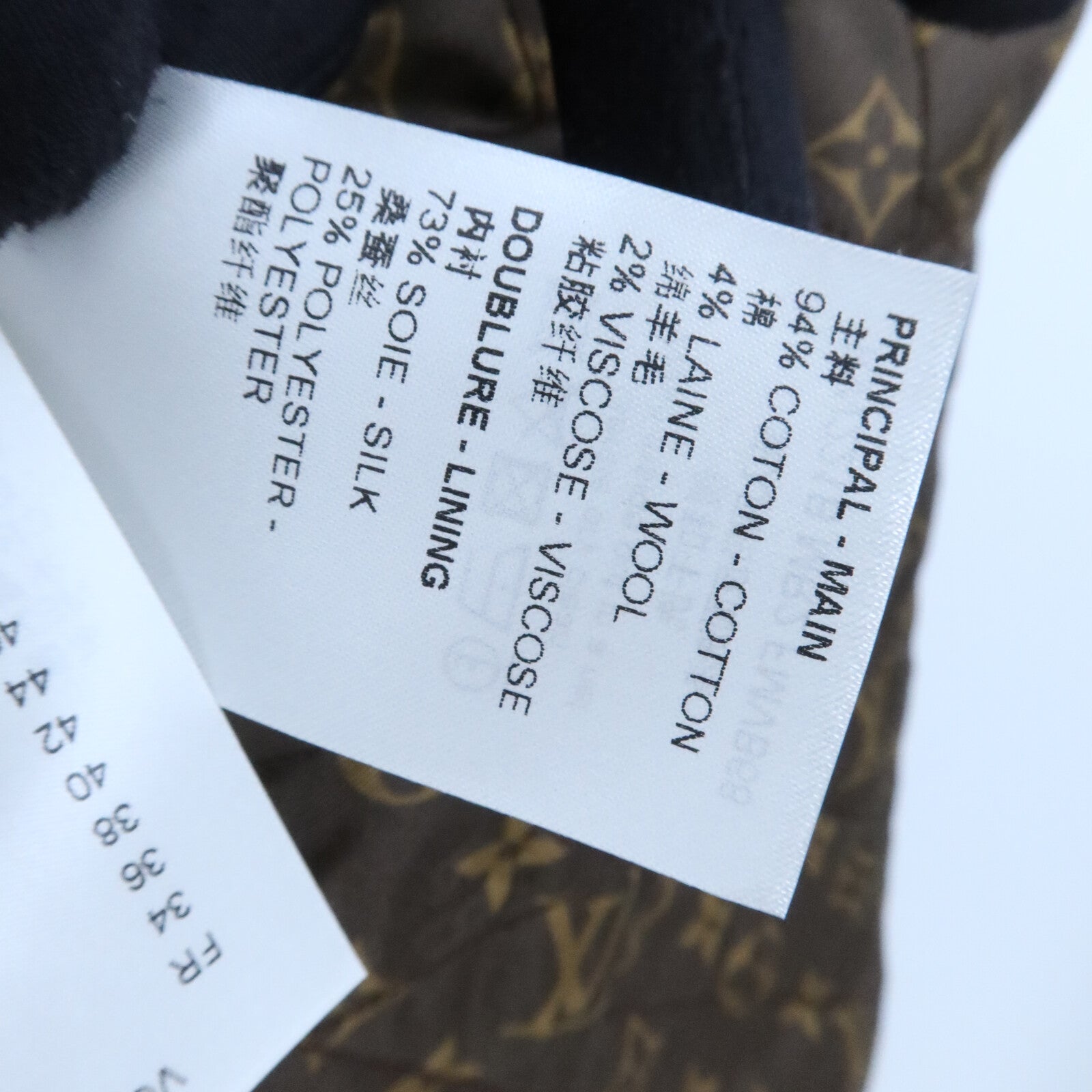 LOUIS VUITTON Cotton/Wool Collarless Jacket外套