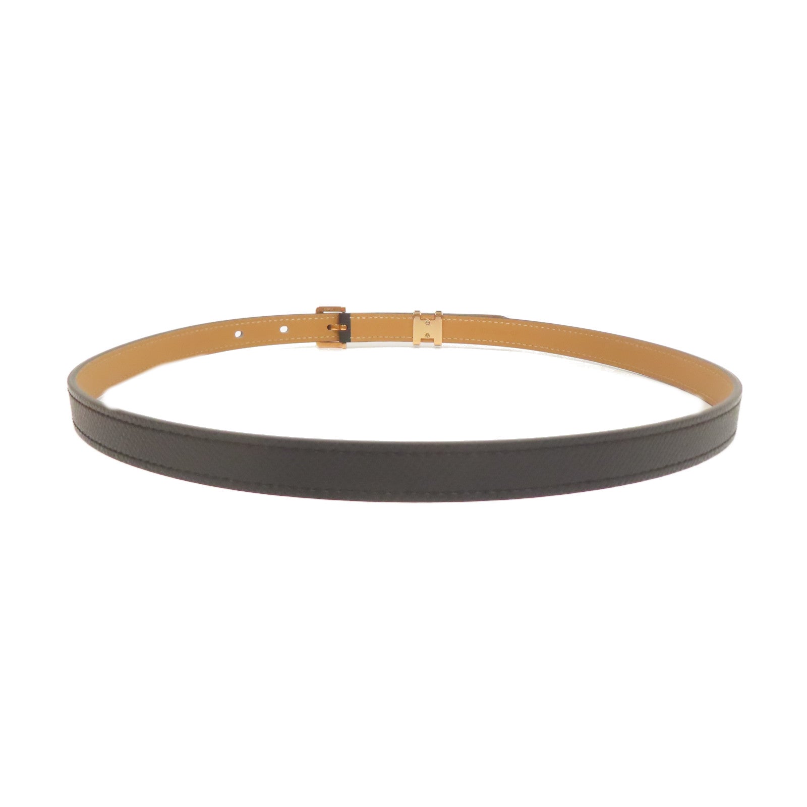 HERMES 【激減優惠】Epsom皮革Pop H Belt金扣皮帶黑色