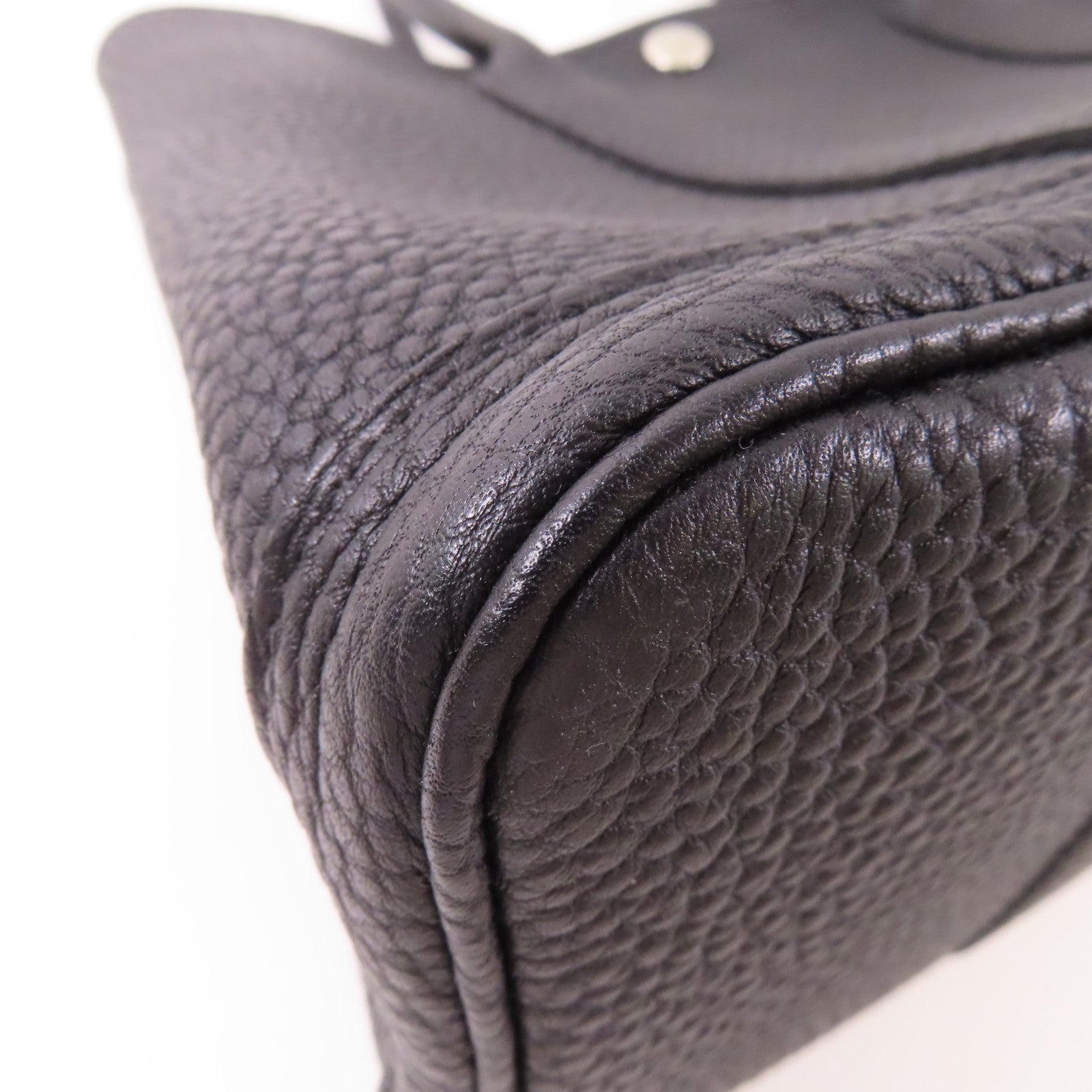 HERMES Negonda皮革Garden Party TPM銀扣手挽袋Noir