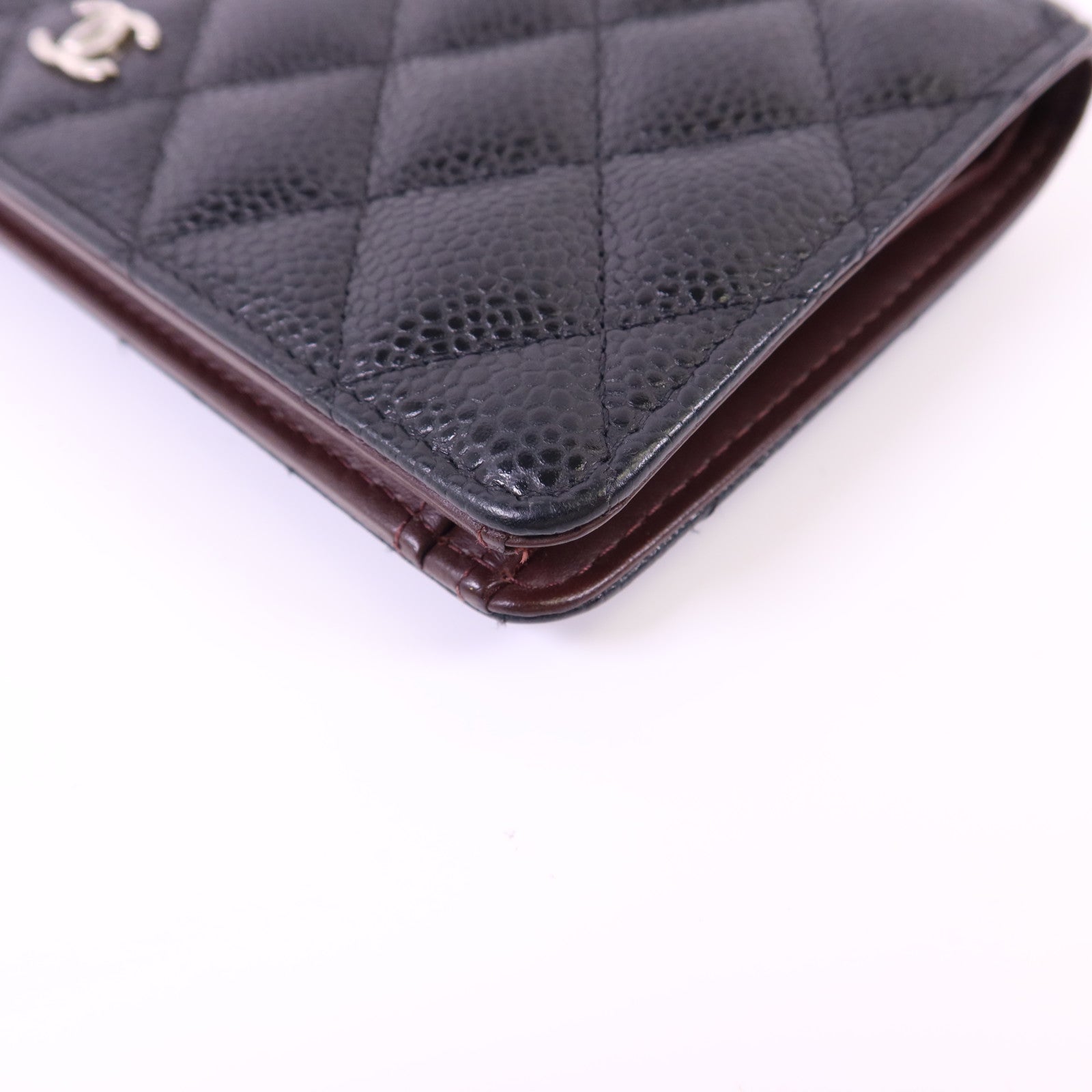 CHANEL 牛皮皮革Bifold Long Wallet銀扣長錢包