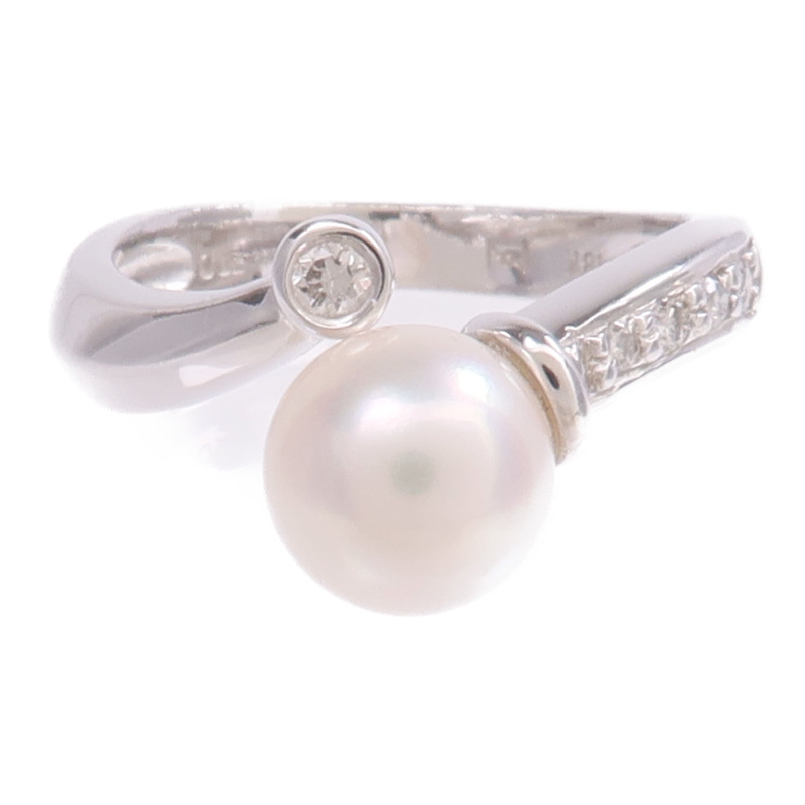 JEWELRY 18K白金Pearl Diamond Ring珍珠/鑽石戒指US#5