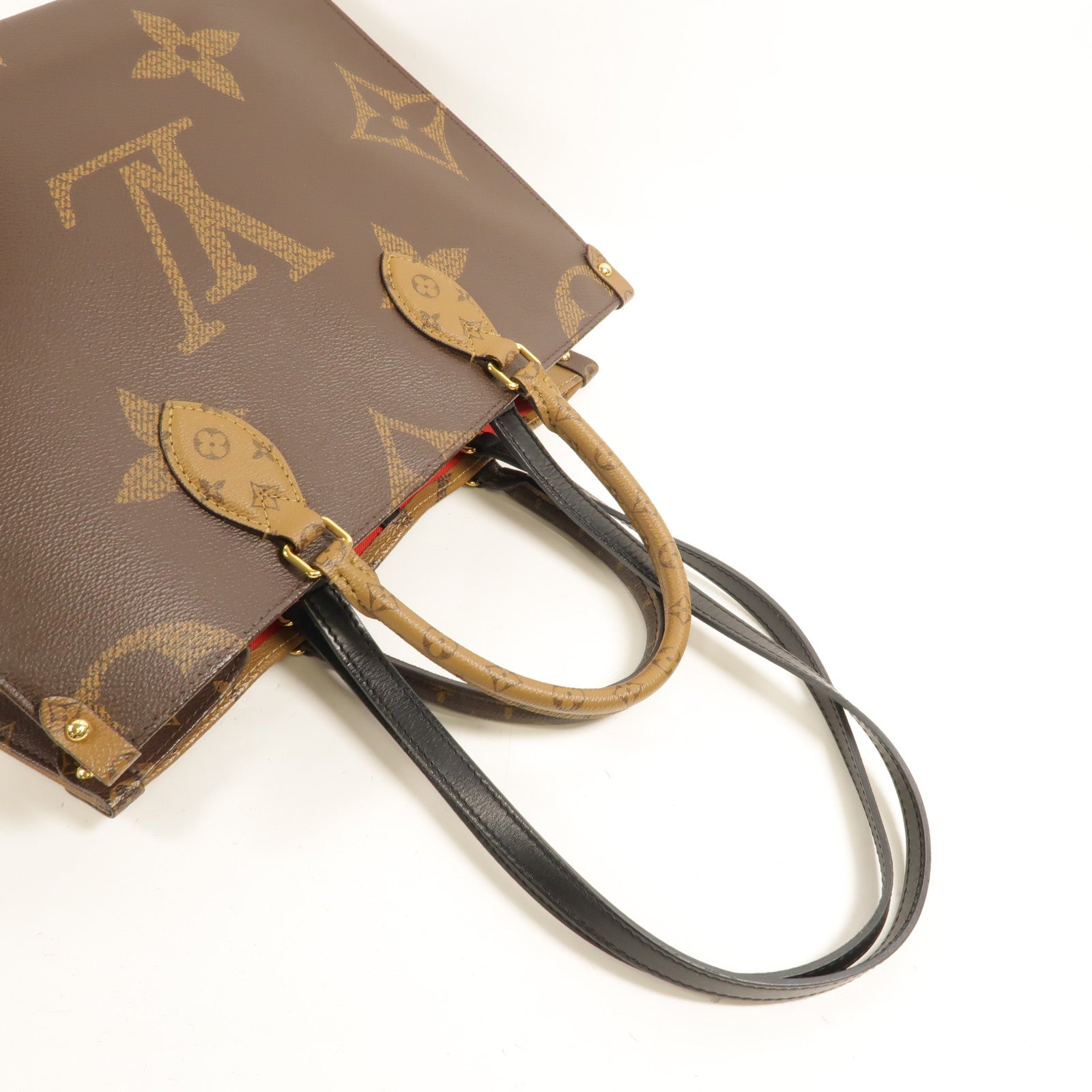 LOUIS VUITTON Monogram Giant On The Go MM金扣手挽肩背兩用袋