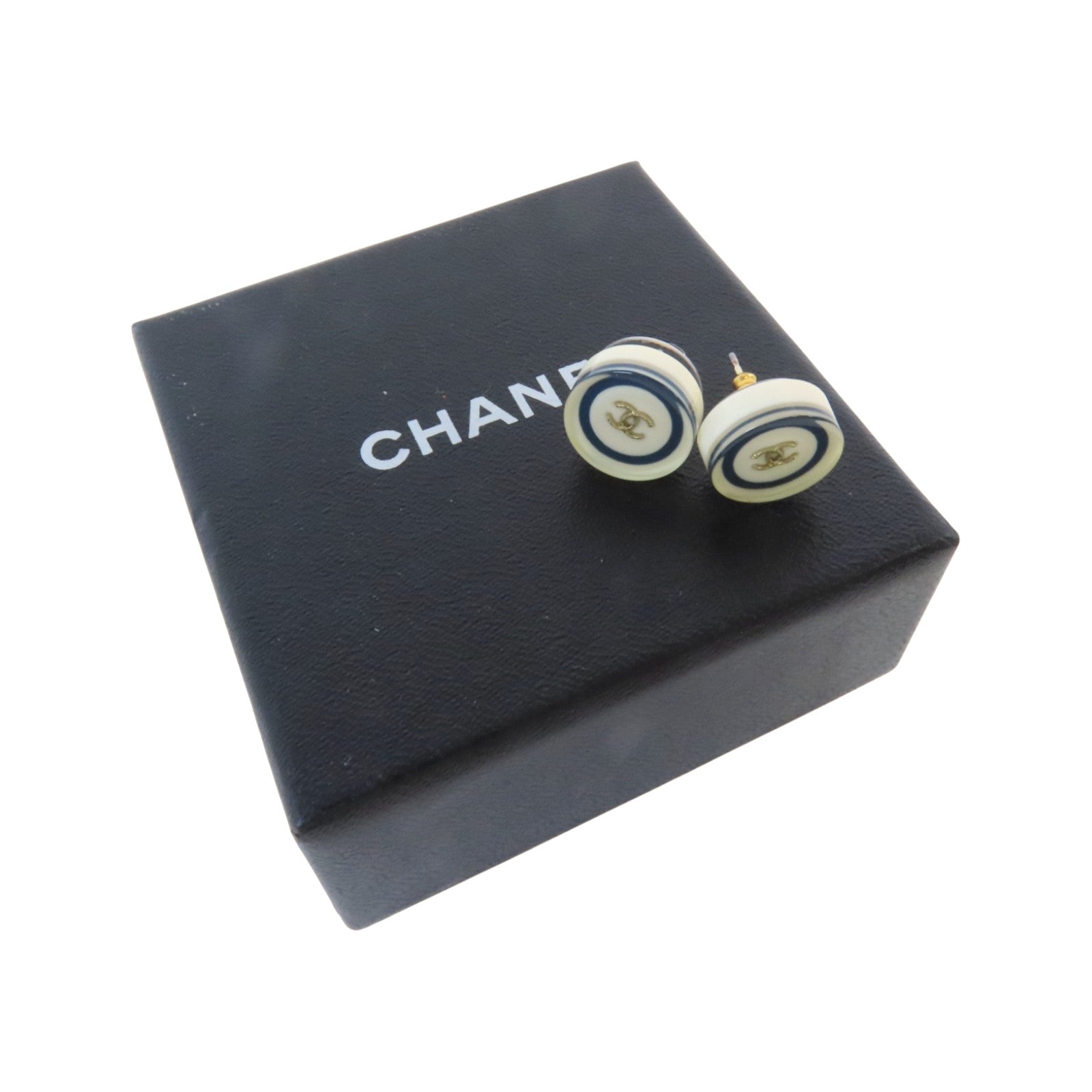 CHANEL 金屬/PVC Earrings金扣耳環