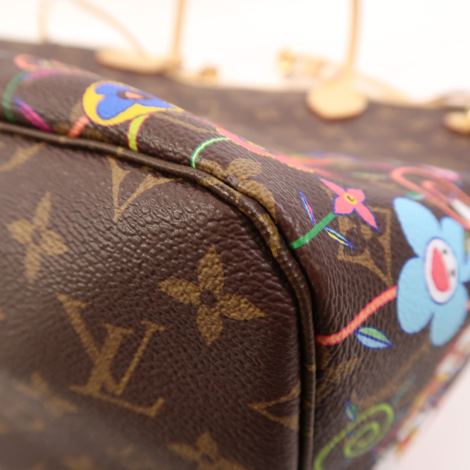 LOUIS VUITTON Monogram LV x TM Neverfull MM金扣肩背袋