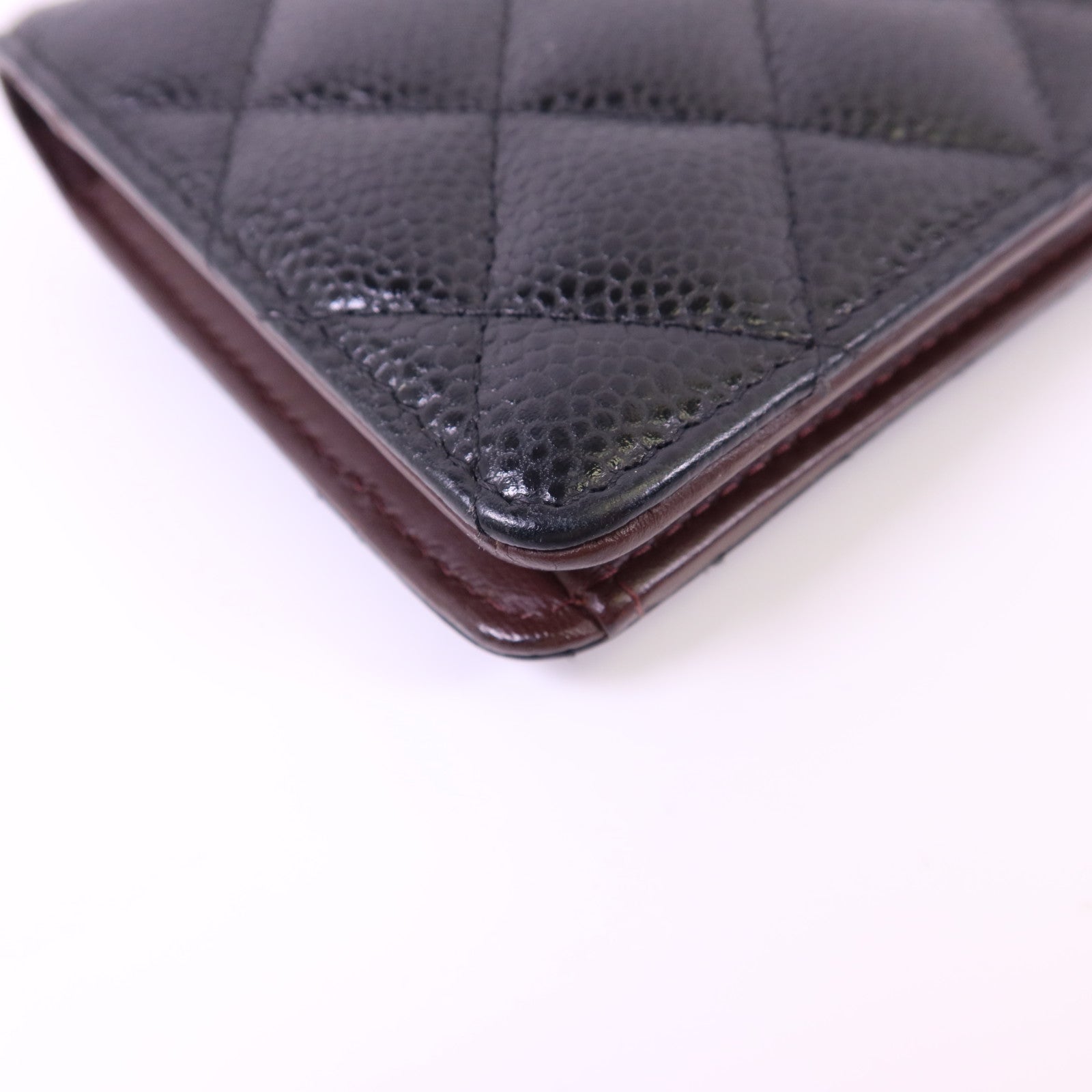 CHANEL 牛皮皮革Bifold Long Wallet銀扣長錢包