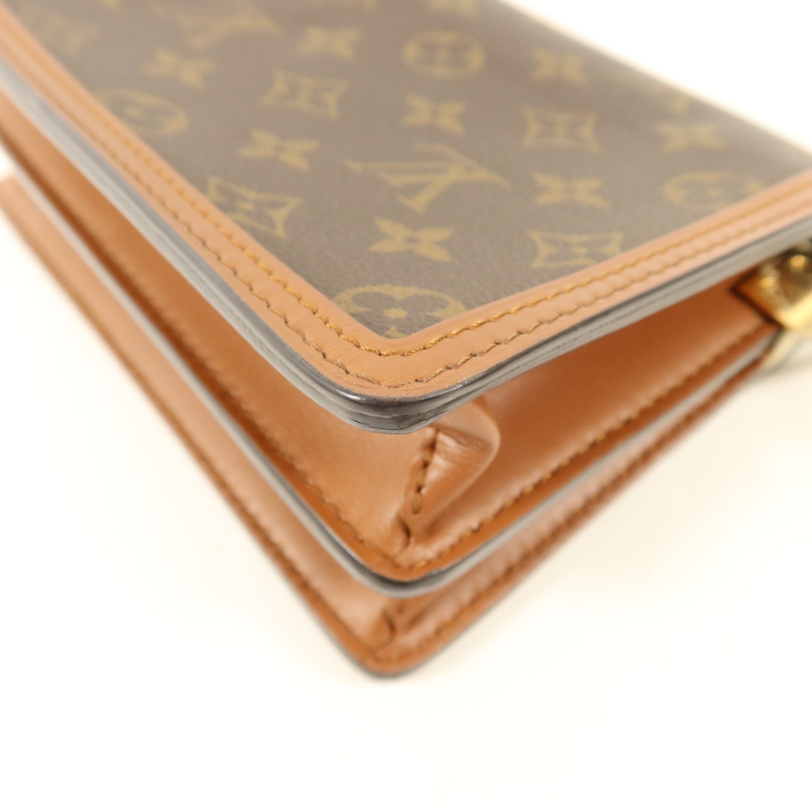 LOUIS VUITTON Monogram Reverse Mini Dauphine金扣肩背袋