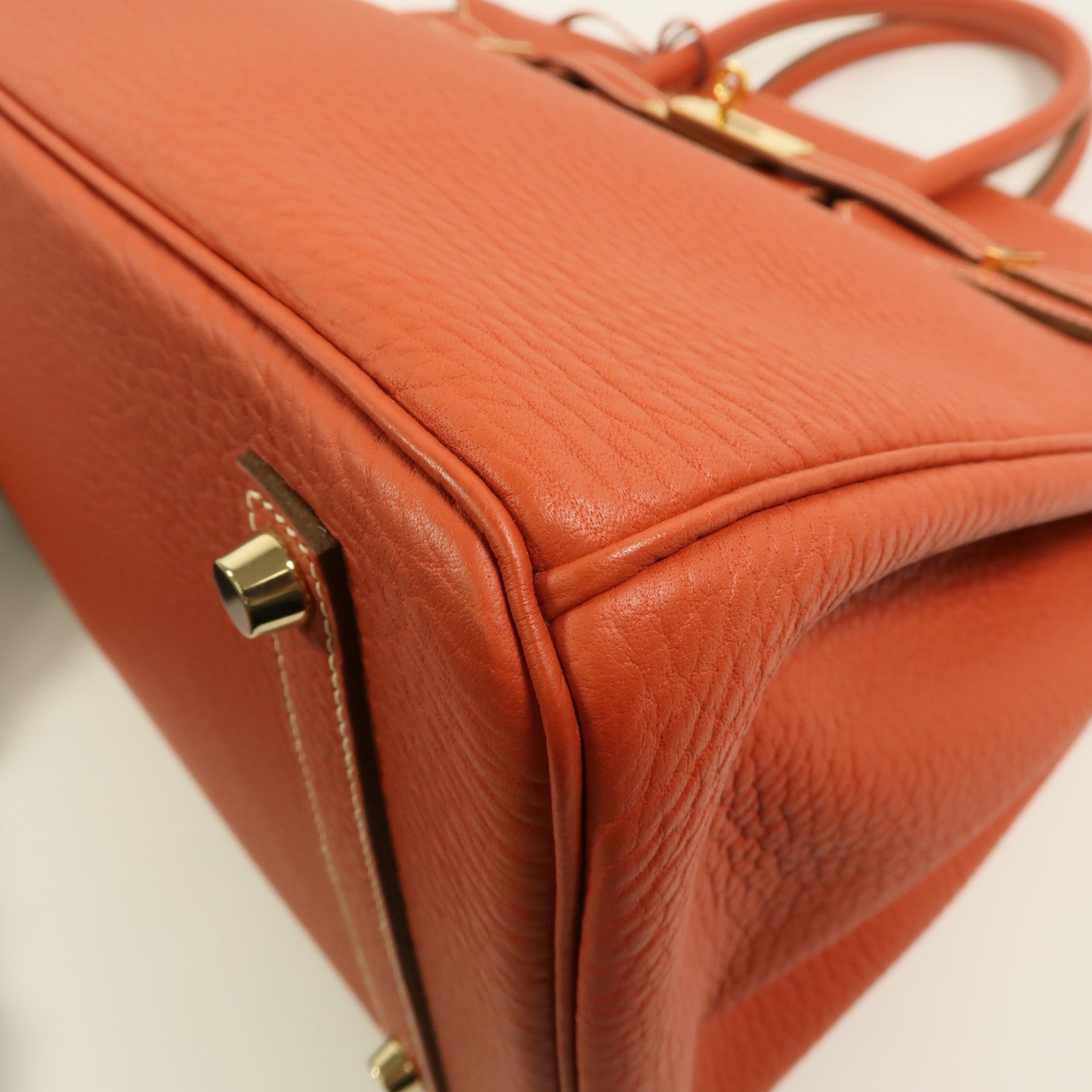 HERMES Fjord皮革Birkin 35手挽袋Sanguine