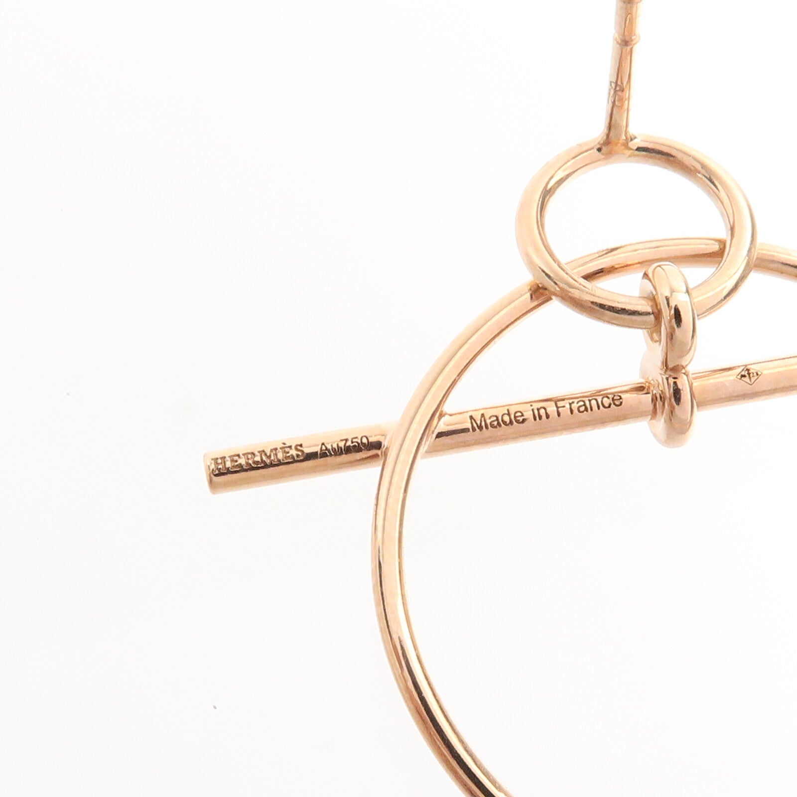 HERMES 18K玫瑰金Loop Earrings耳環