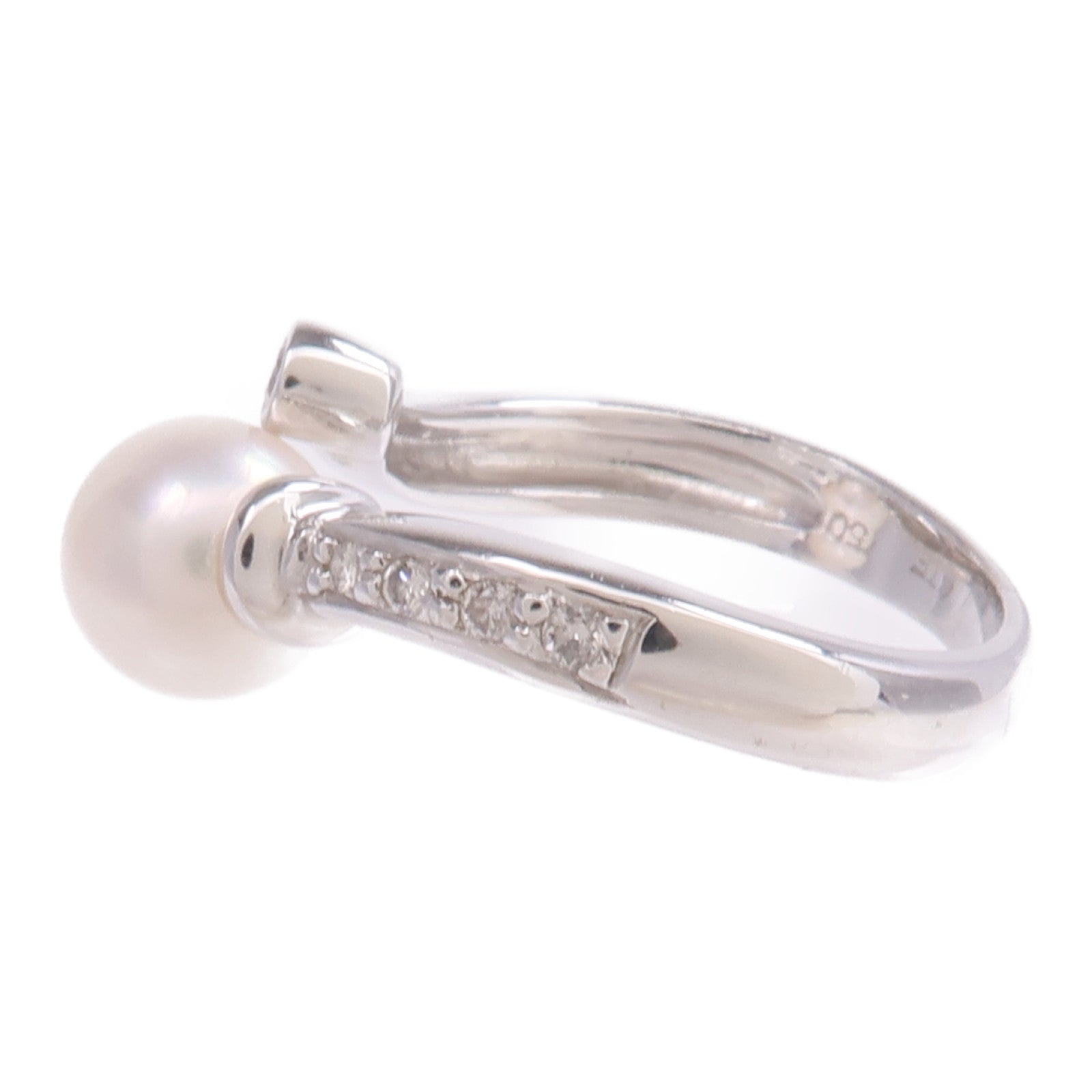 JEWELRY 18K白金Pearl Diamond Ring珍珠/鑽石戒指US#5