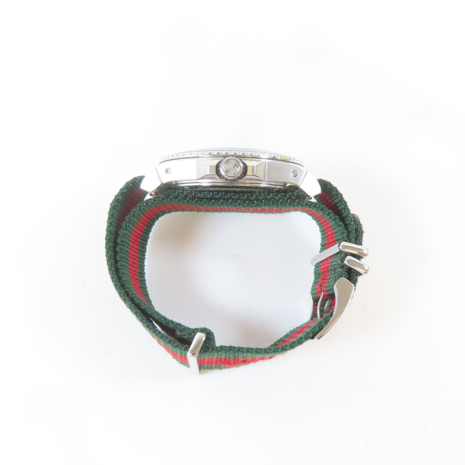 GUCCI Dive 45mm不鏽鋼/帆布帶手錶石英機芯黑色
