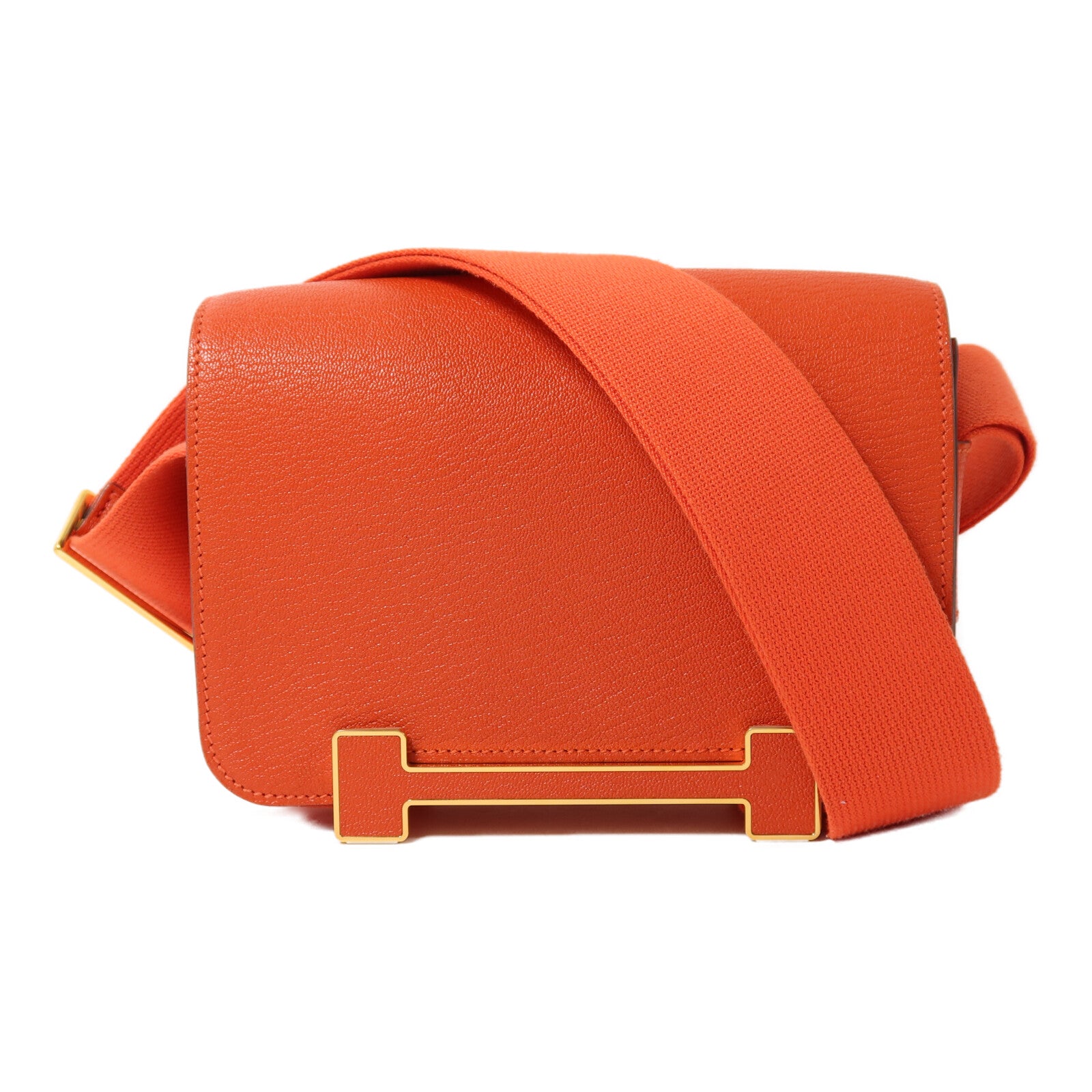 HERMES Chevre皮革Geta肩背袋Capucine