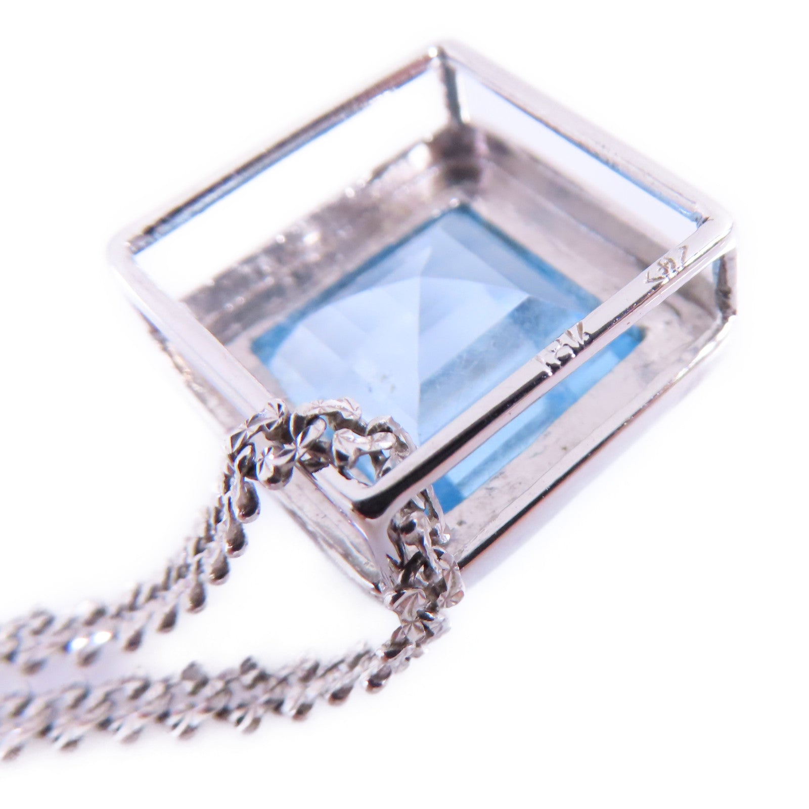 JEWELRY 【激減優惠】18K白金/藍拓帕石Bule Topaz Necklace項鏈