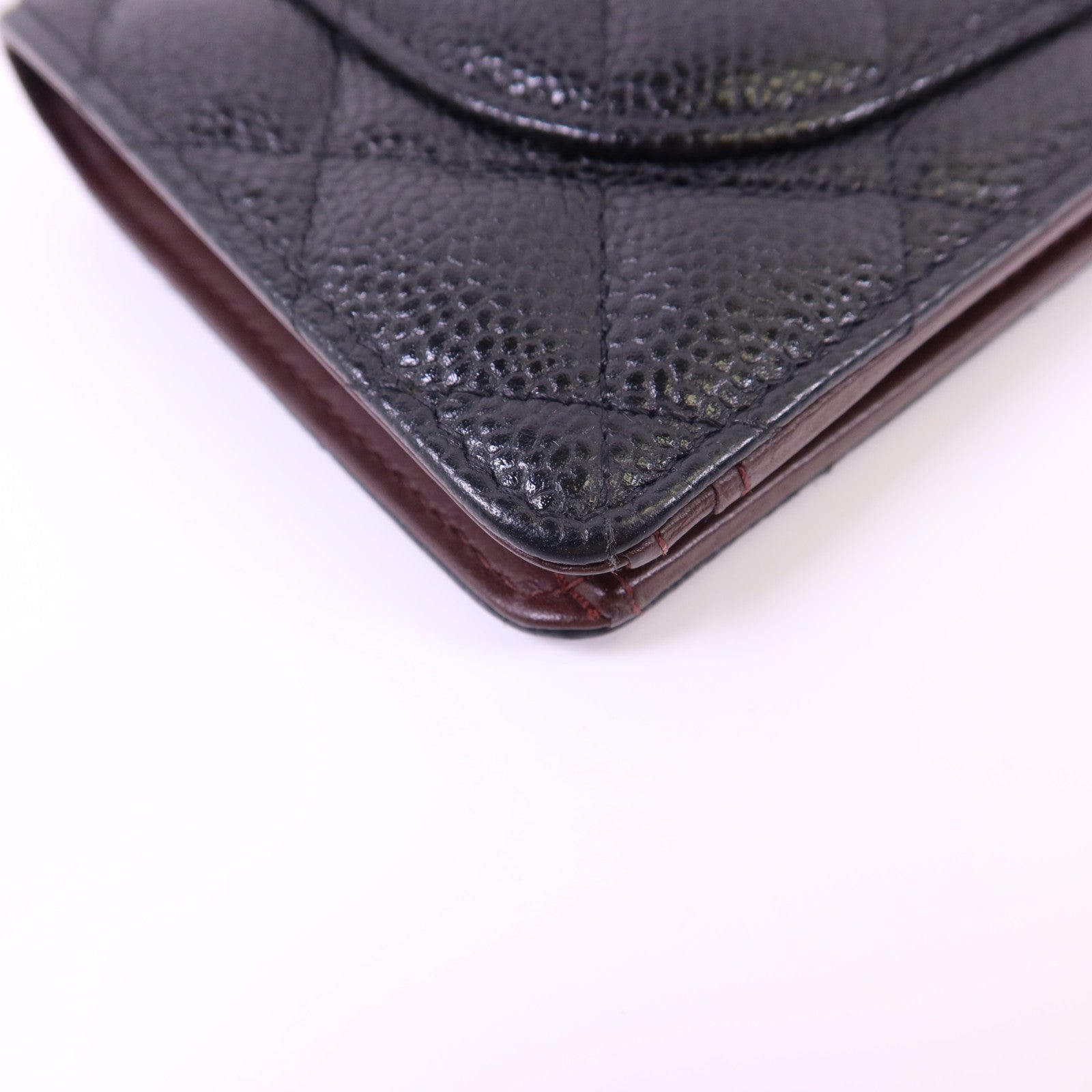 CHANEL 牛皮皮革Bifold Long Wallet銀扣長錢包