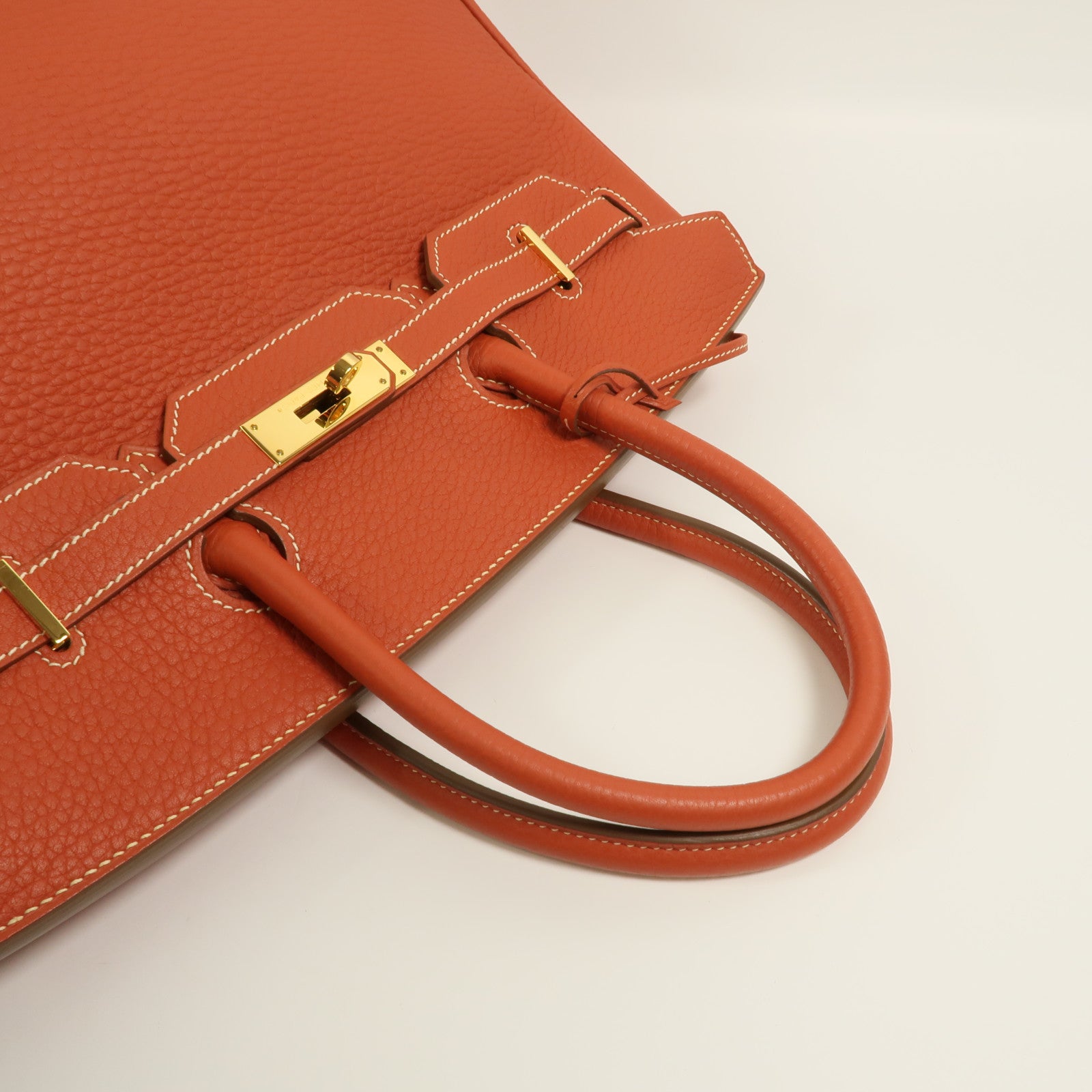 HERMES Fjord皮革Birkin 35手挽袋Sanguine