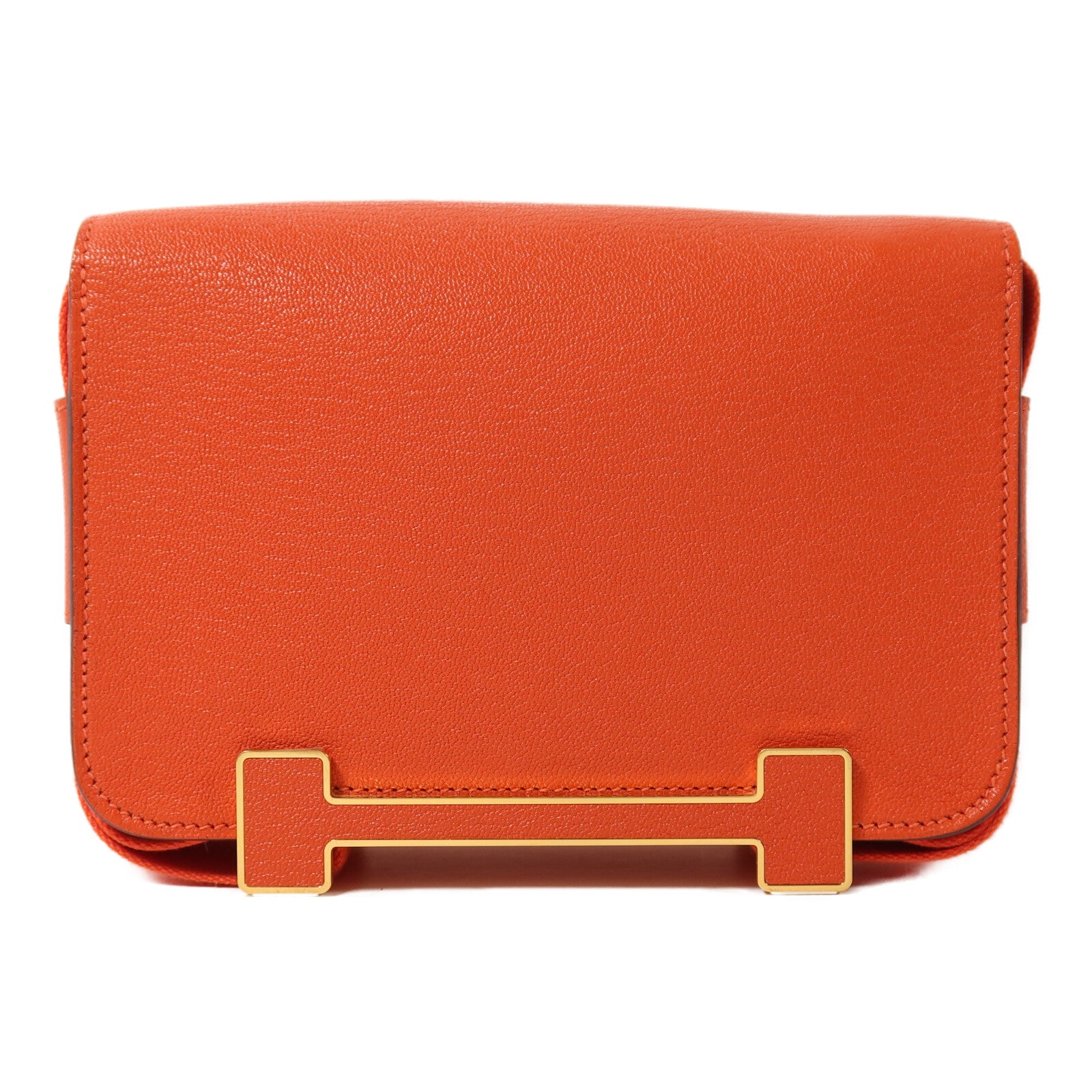 HERMES Chevre皮革Geta肩背袋Capucine