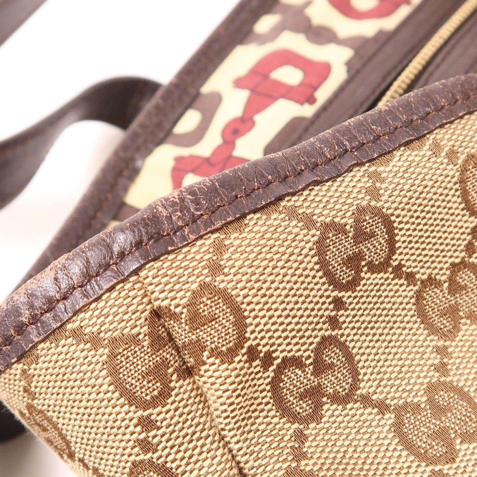 GUCCI 帆布Sherry Line金扣肩背袋