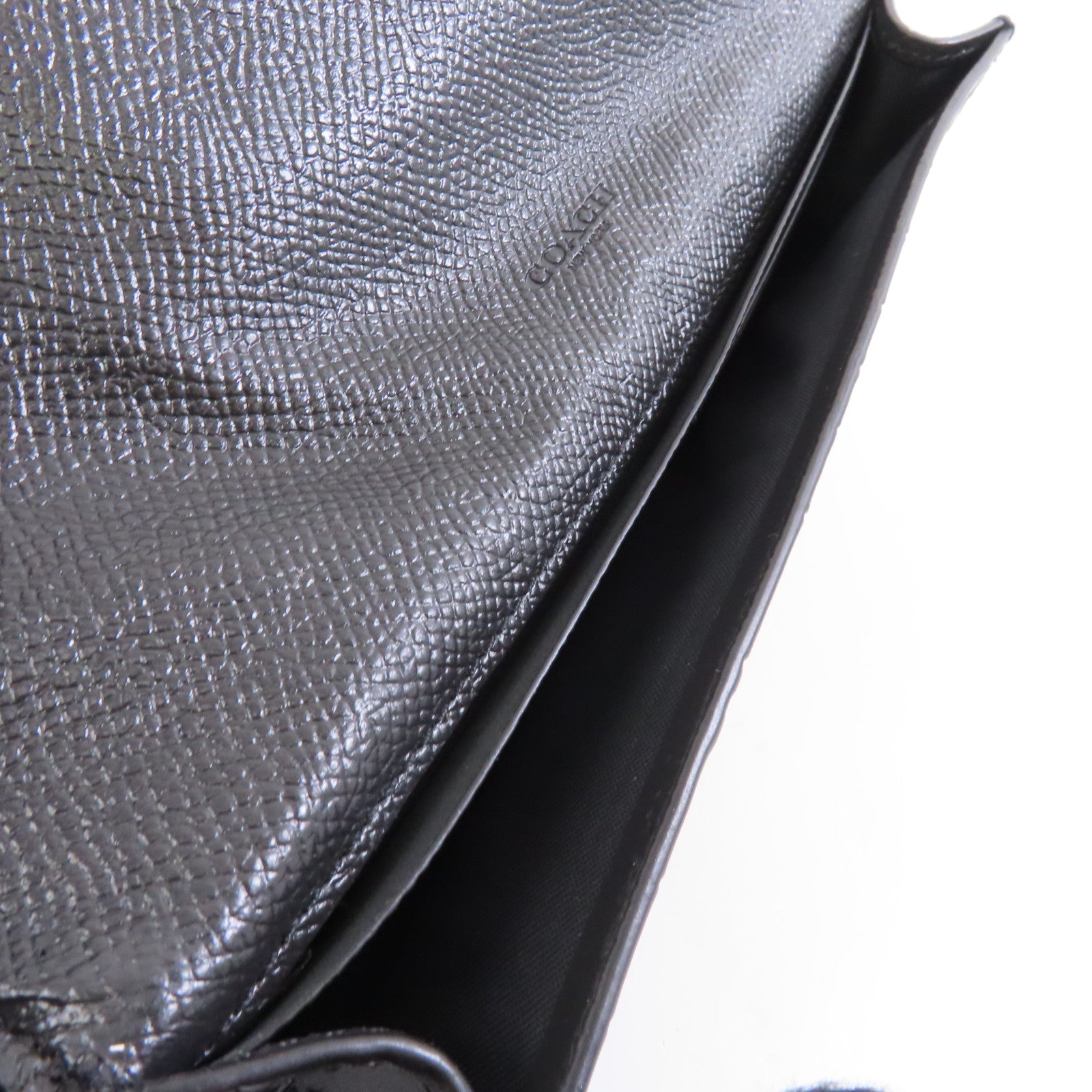 COACH 牛皮皮革Long Wallet金扣長錢包黑色